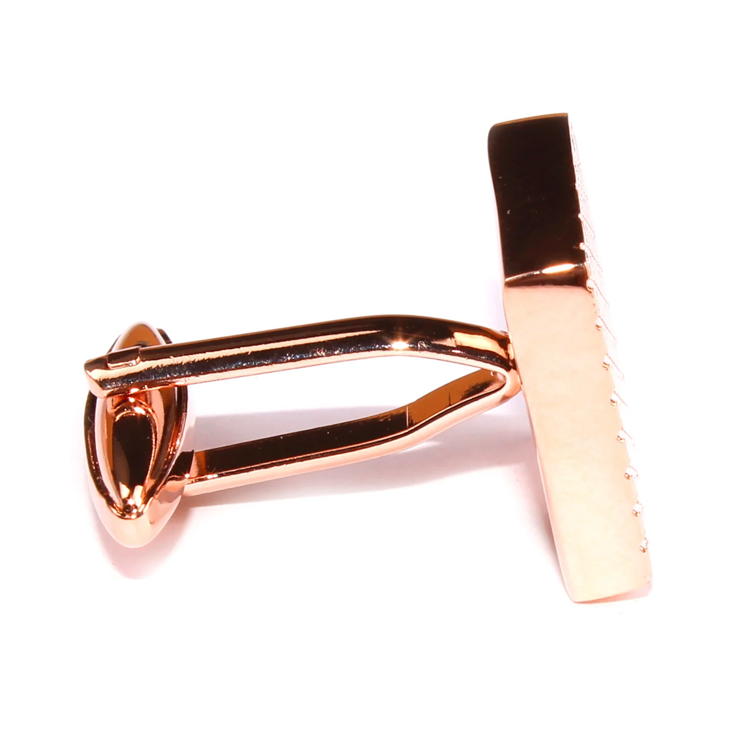 Rose Gold Grid Square Cufflinks - Image 4