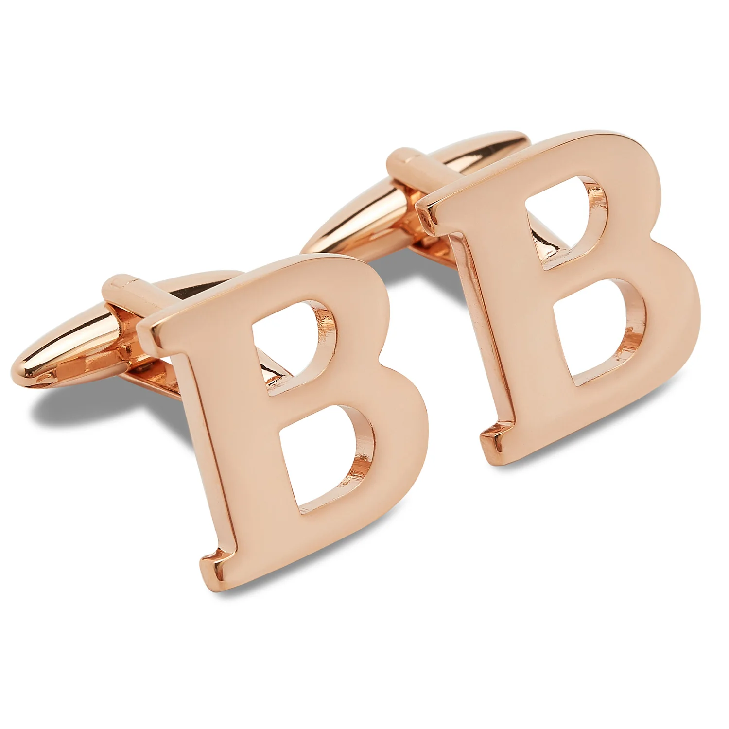 Rose Gold Letter B Cufflinks - Image 2