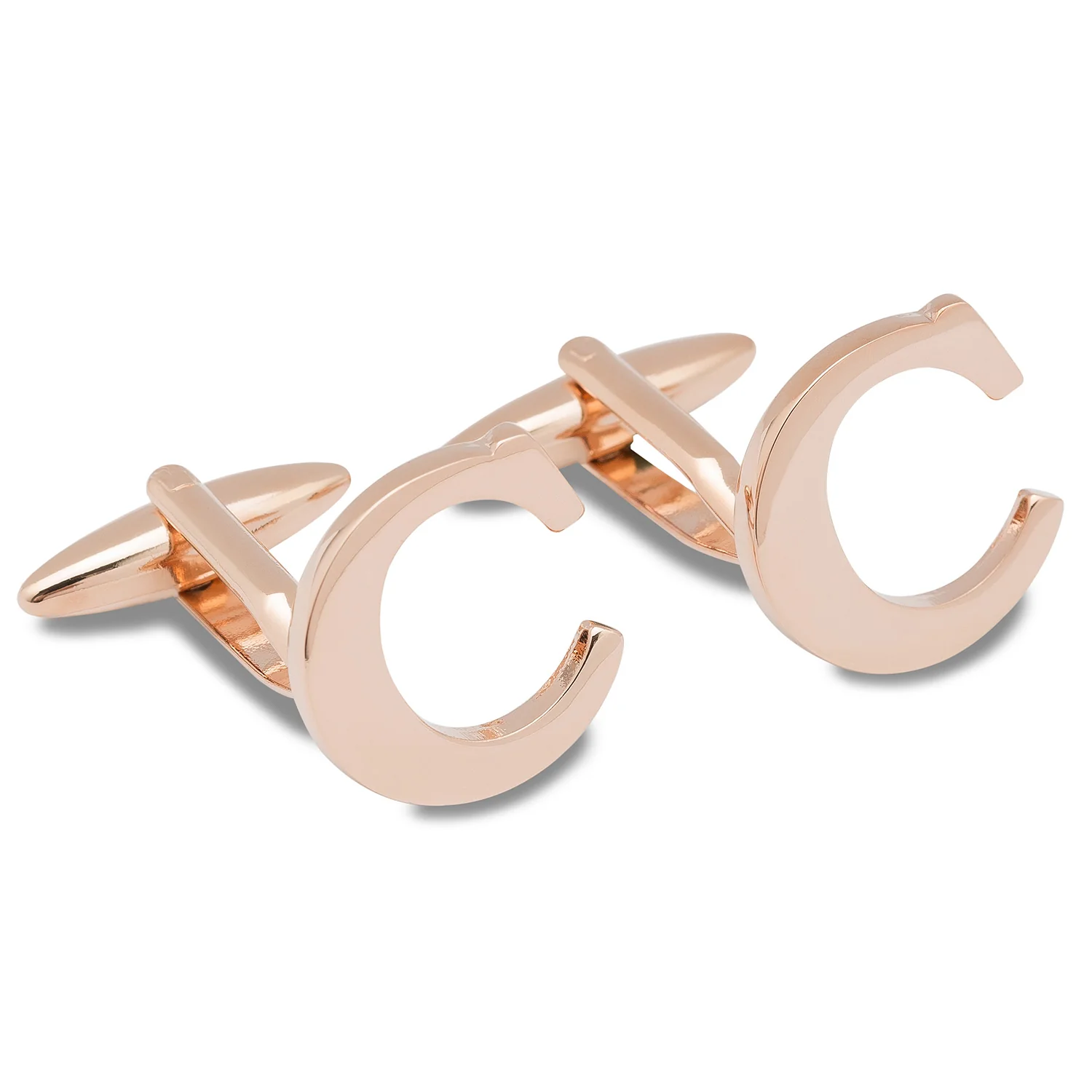Rose Gold Letter C Cufflinks - Image 2