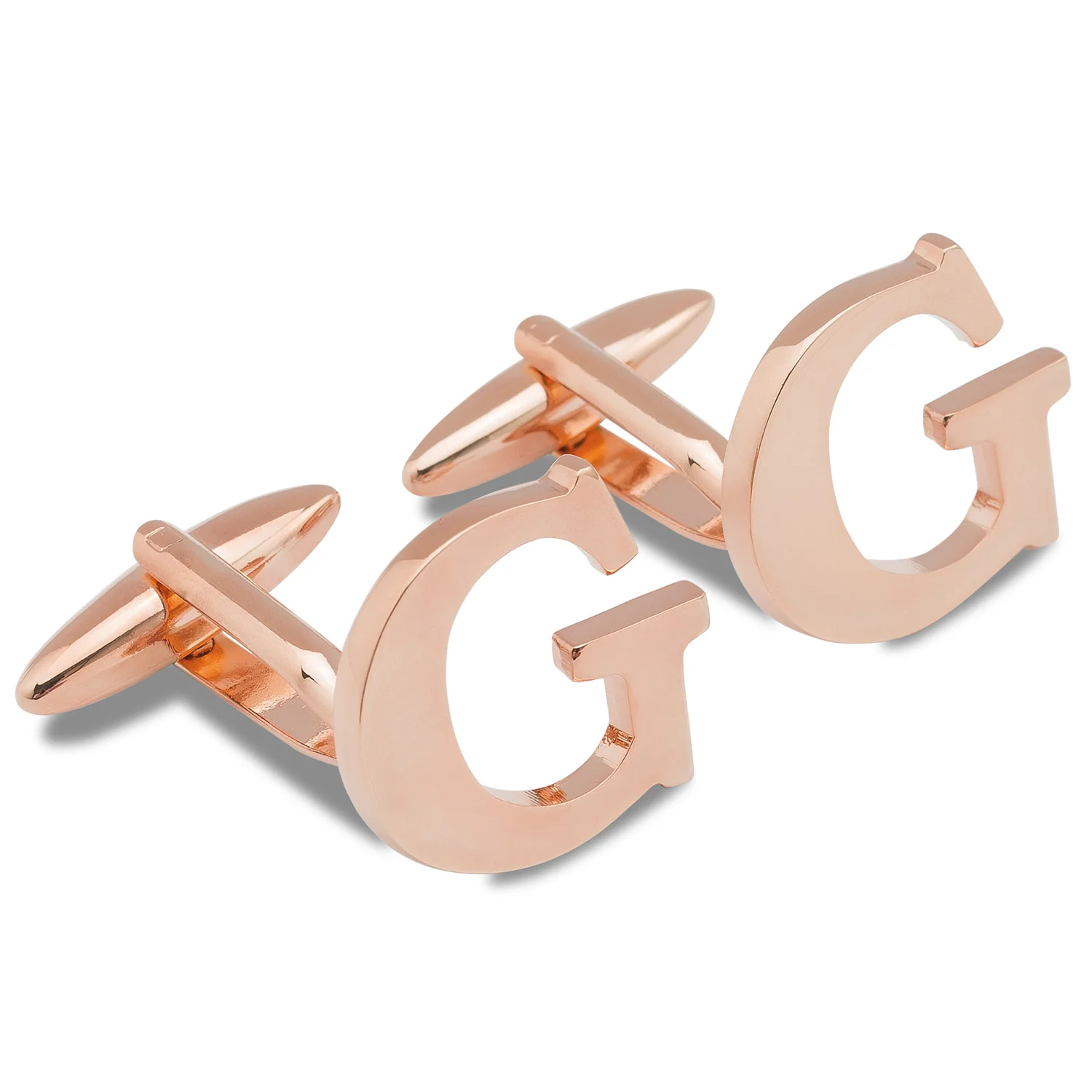 Rose Gold Letter G Cufflinks - Image 2