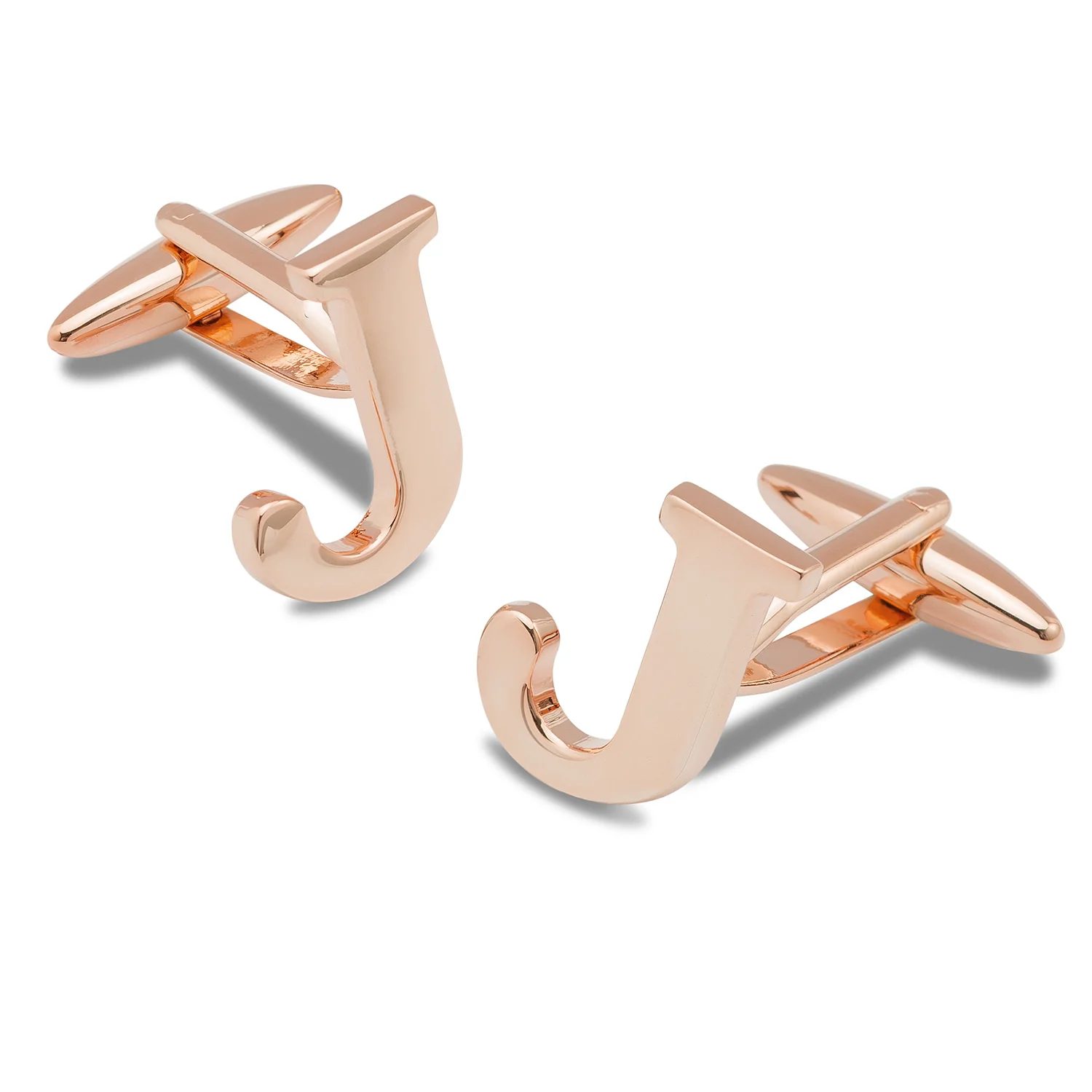 Rose Gold Letter J Cufflinks