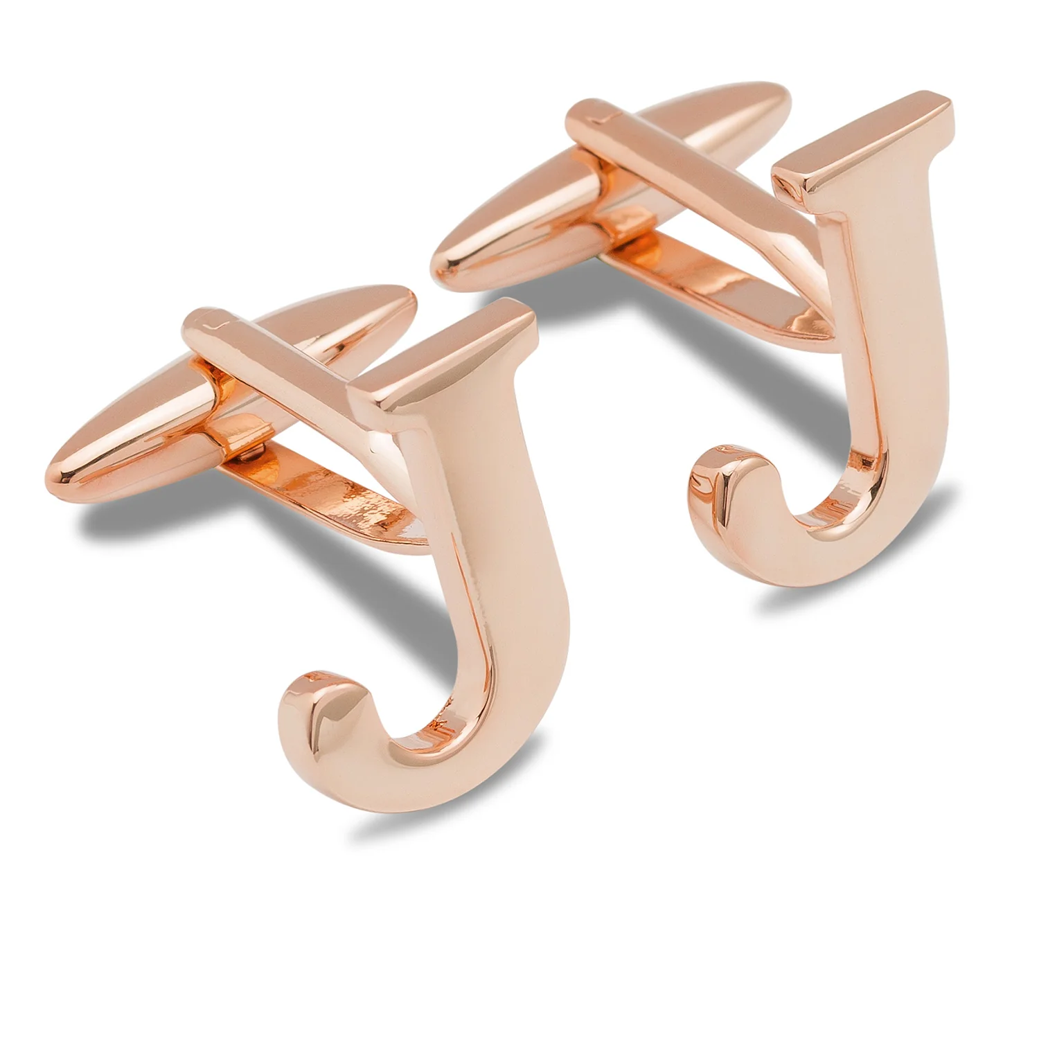 Rose Gold Letter J Cufflinks - Image 2
