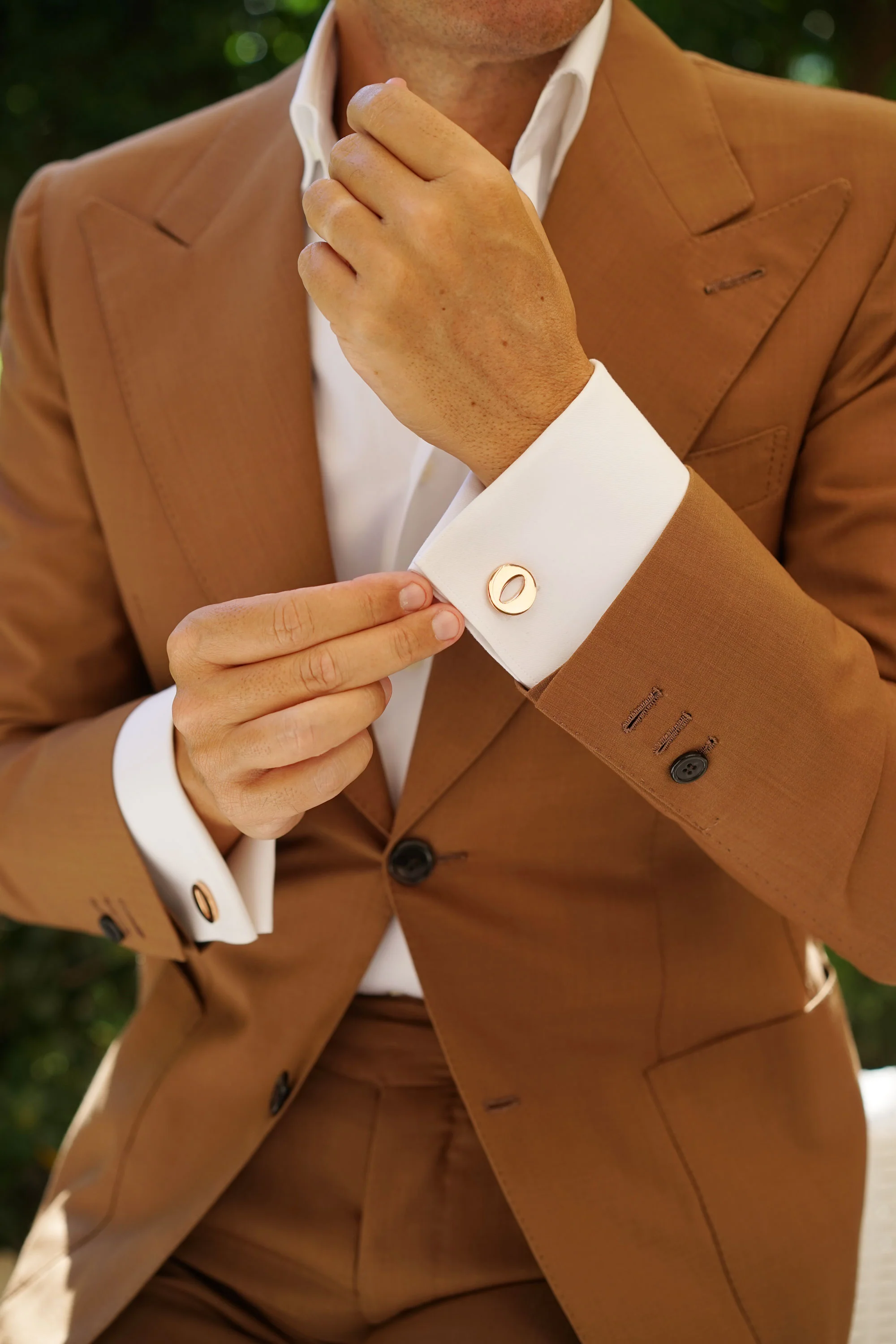 Rose Gold Letter O Cufflinks - Image 5