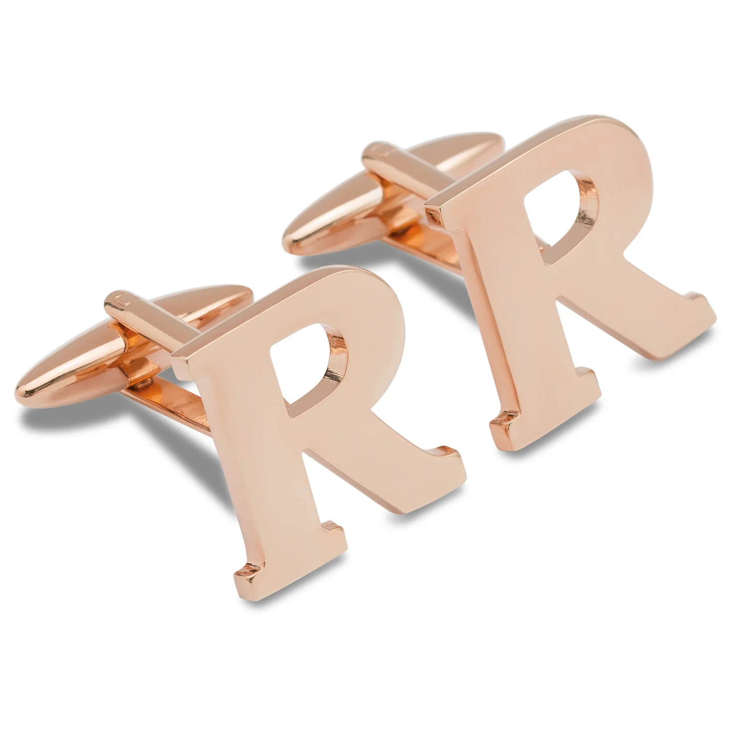 Rose Gold Letter R Cufflinks - Image 2