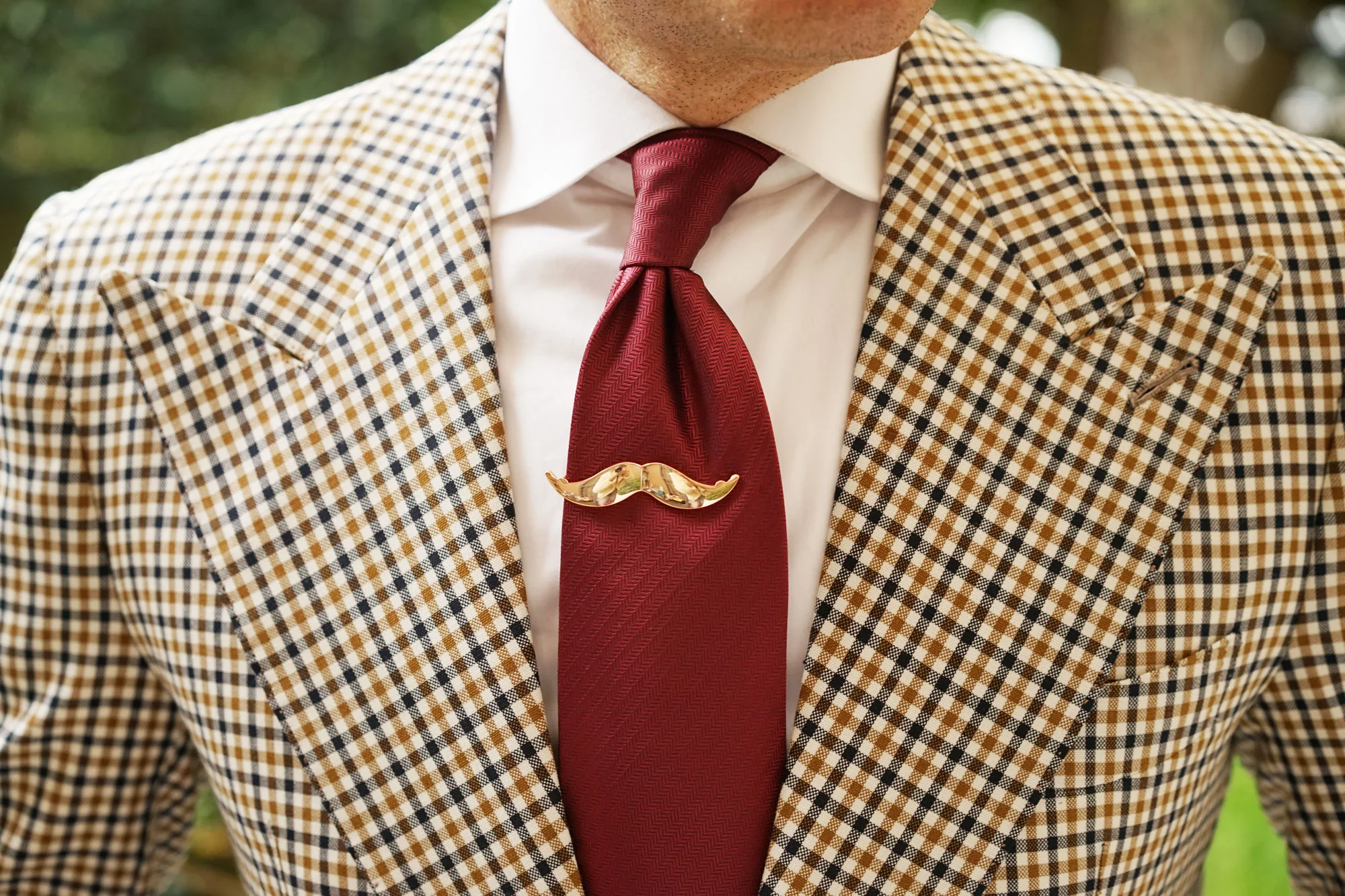 Rose Gold Moustache Tie Bar - Image 10