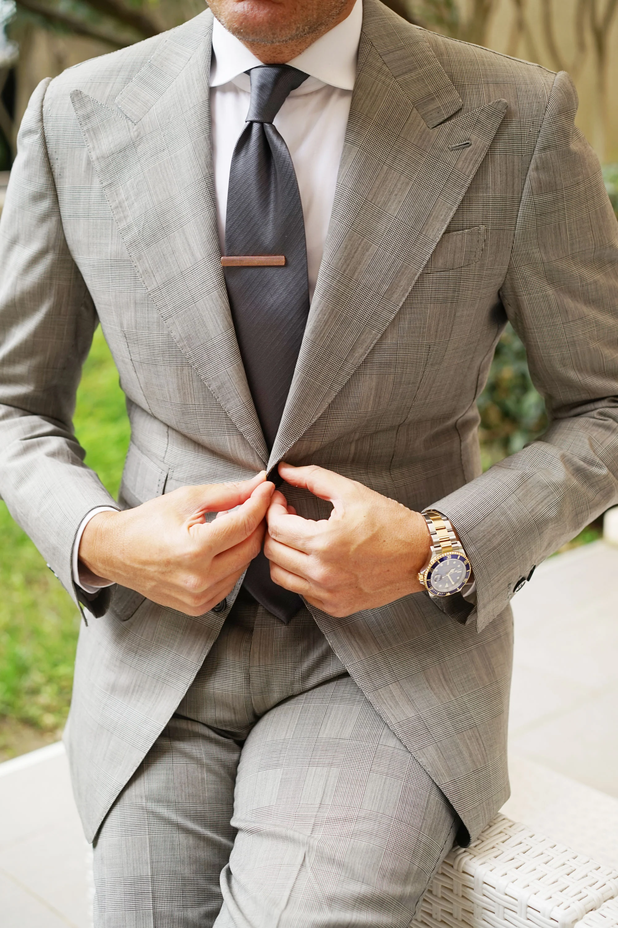 Rose Gold Stippled Tie Bar - Image 7