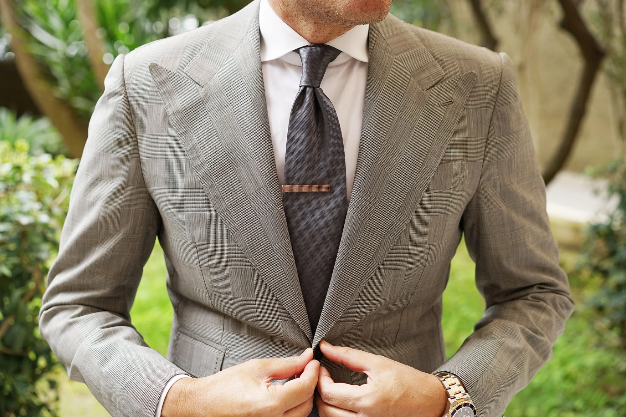 Rose Gold Stippled Tie Bar - Image 9
