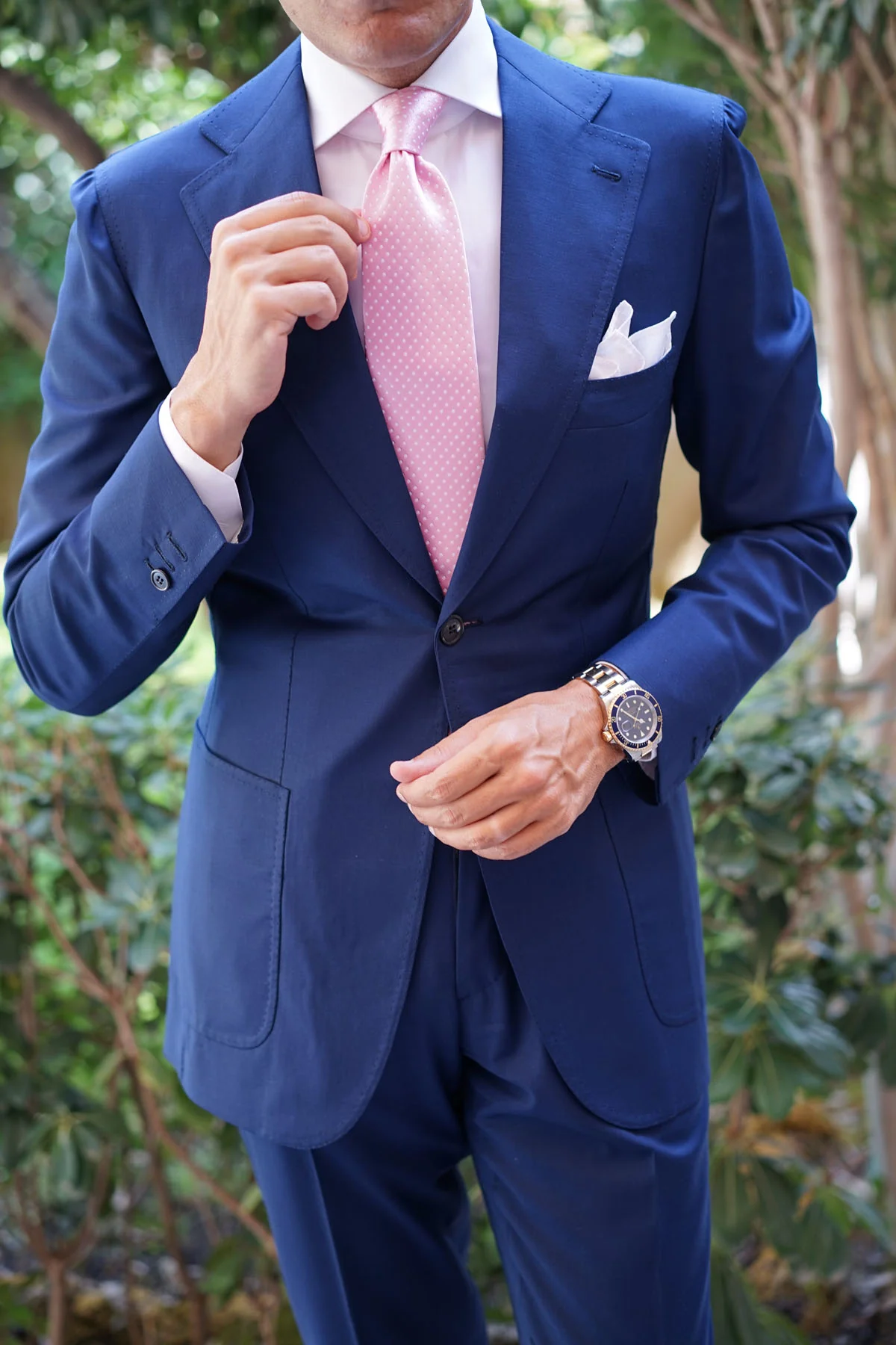 Rose Pink Mini Polka Dots Necktie - Image 15