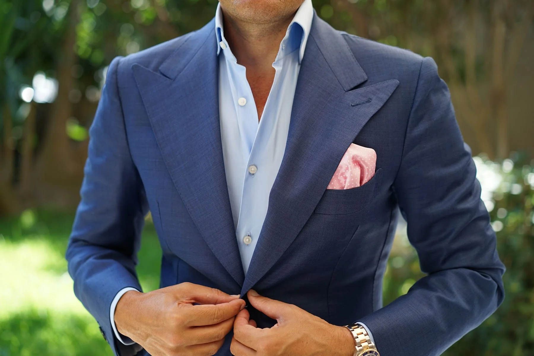 Rose Pink Mini Polka Dots Pocket Square - Image 6