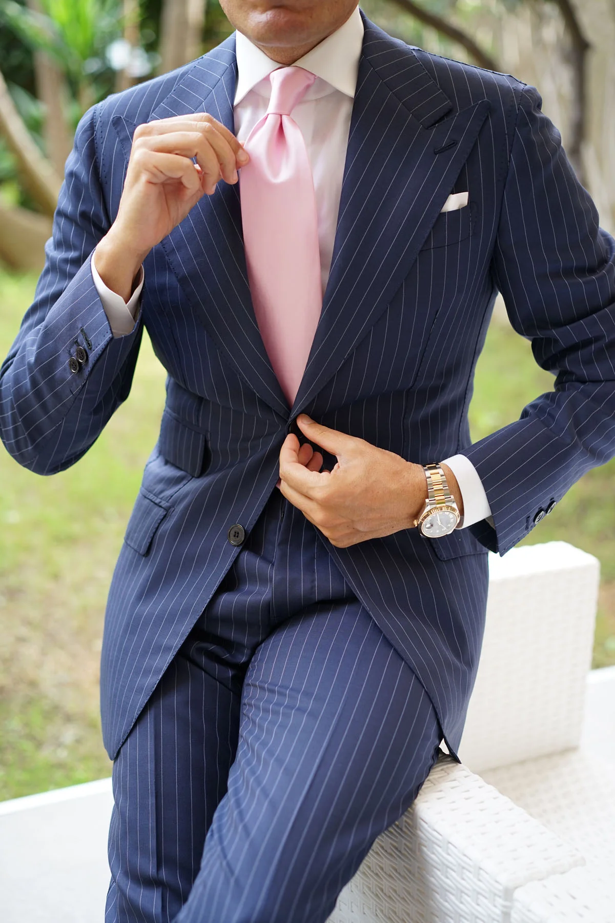 Rose Pink Satin Necktie - Image 12