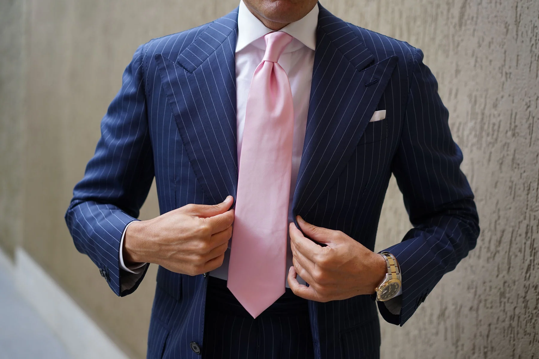 Rose Pink Satin Necktie - Image 6