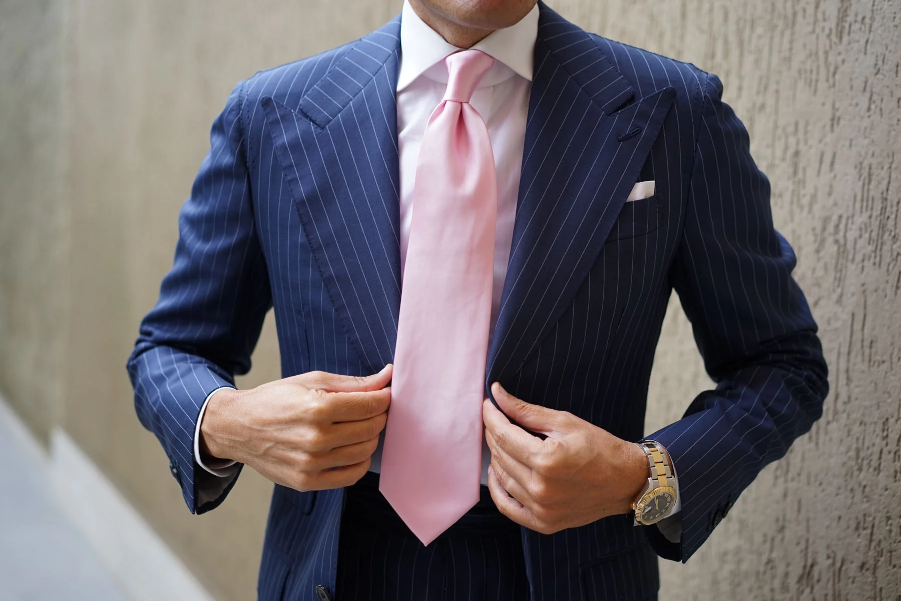 Rose Pink Satin Necktie - Image 9