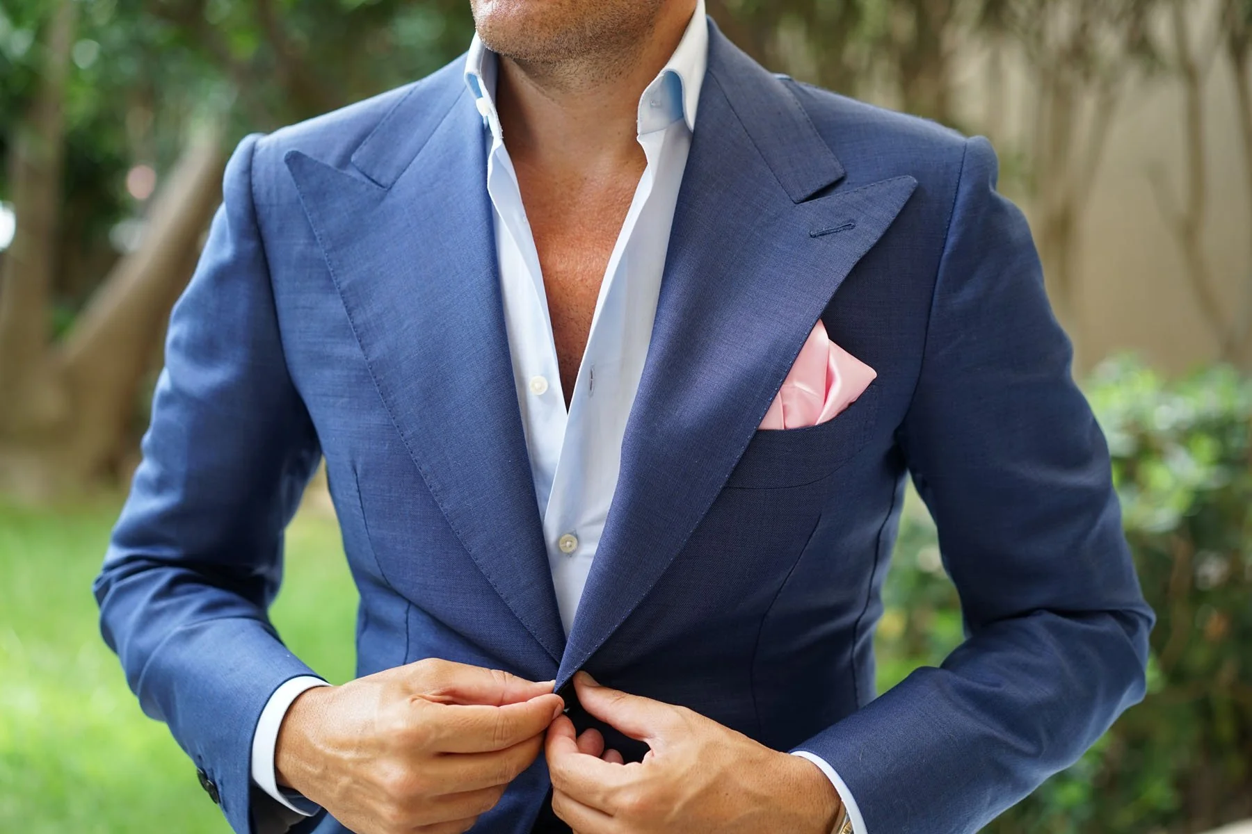 Rose Pink Satin Pocket Square - Image 6