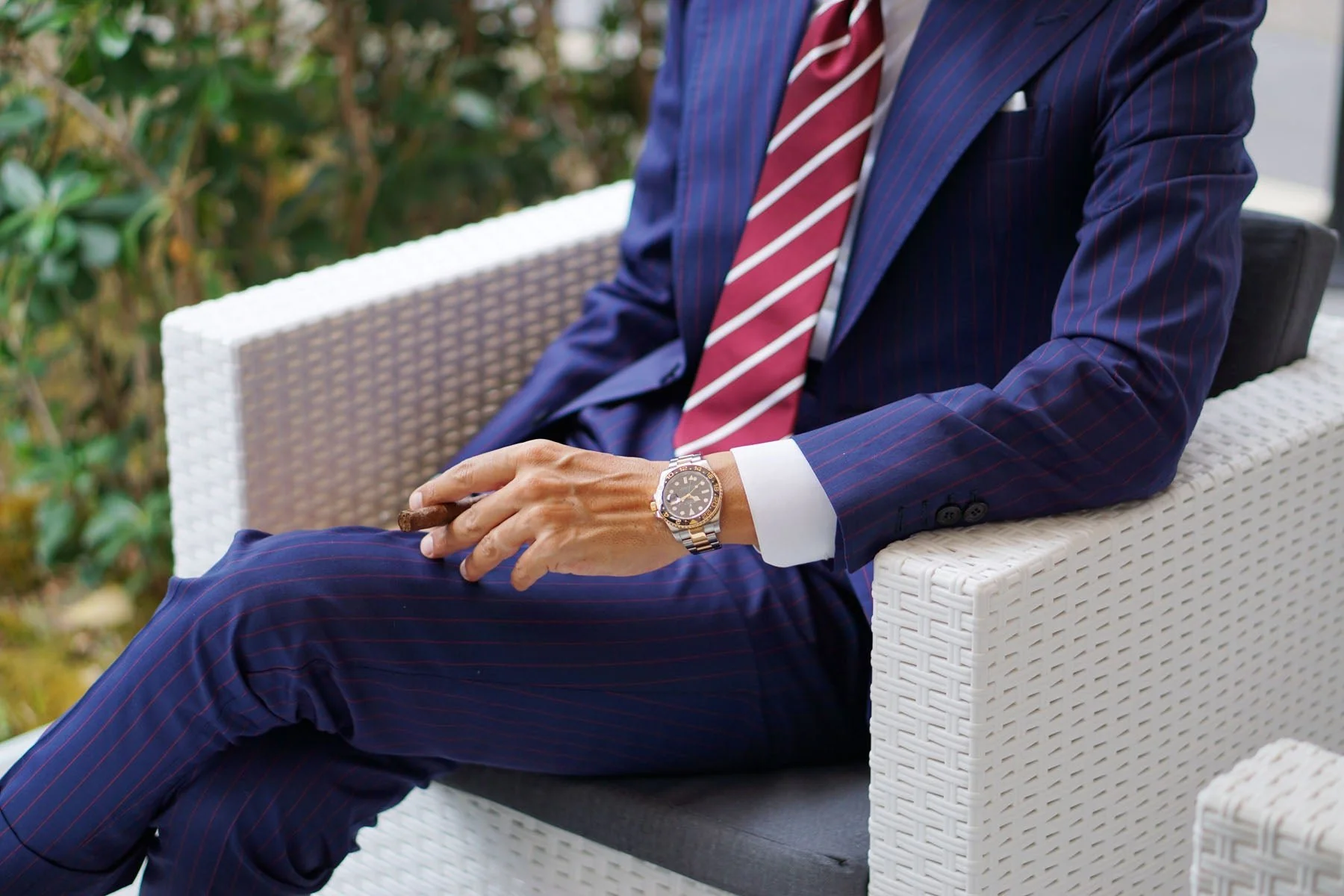 Royal Burgundy Striped Necktie - Image 34