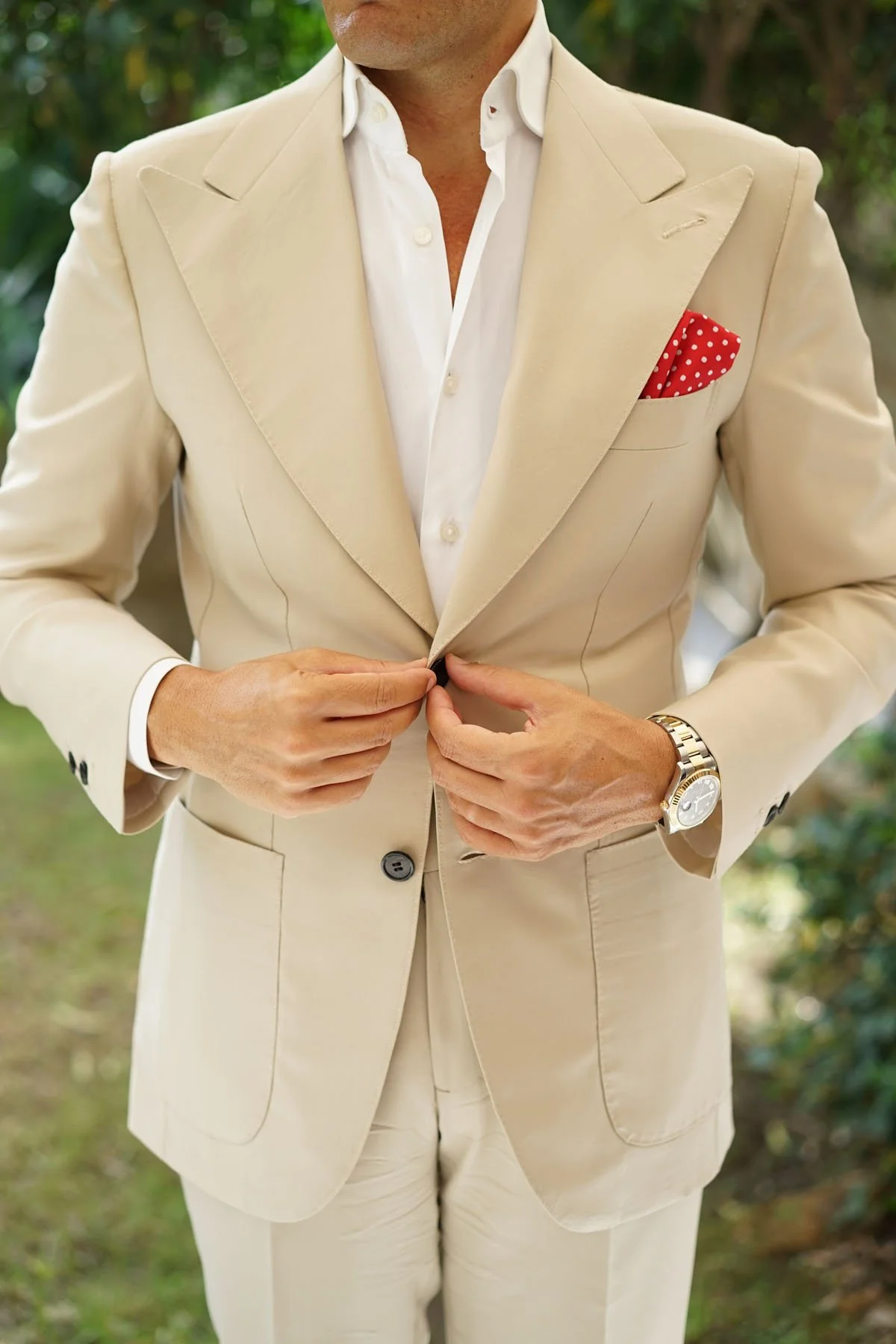 Royal Red Polka Dots Pocket Square - Image 6