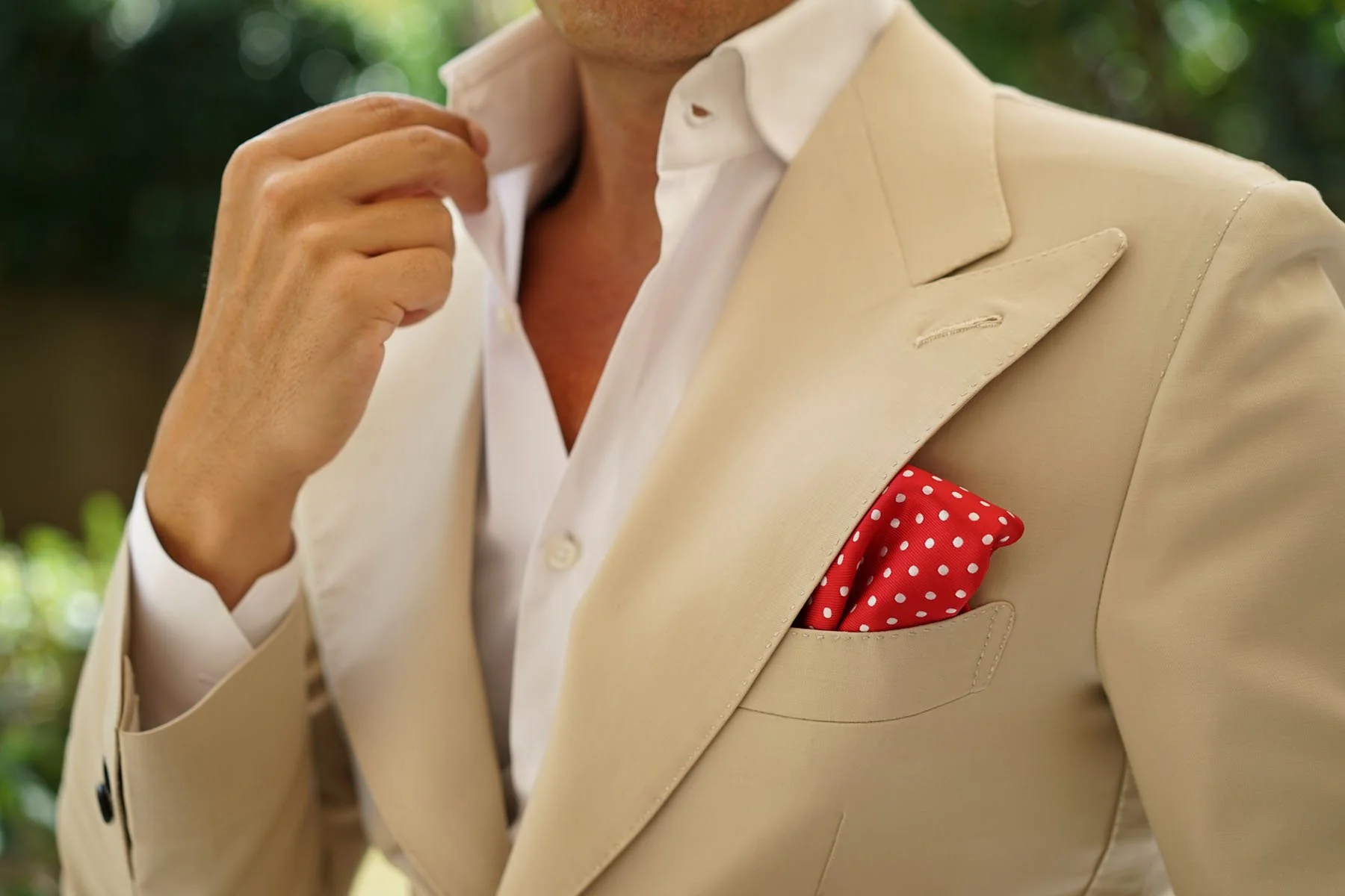 Royal Red Polka Dots Pocket Square - Image 7