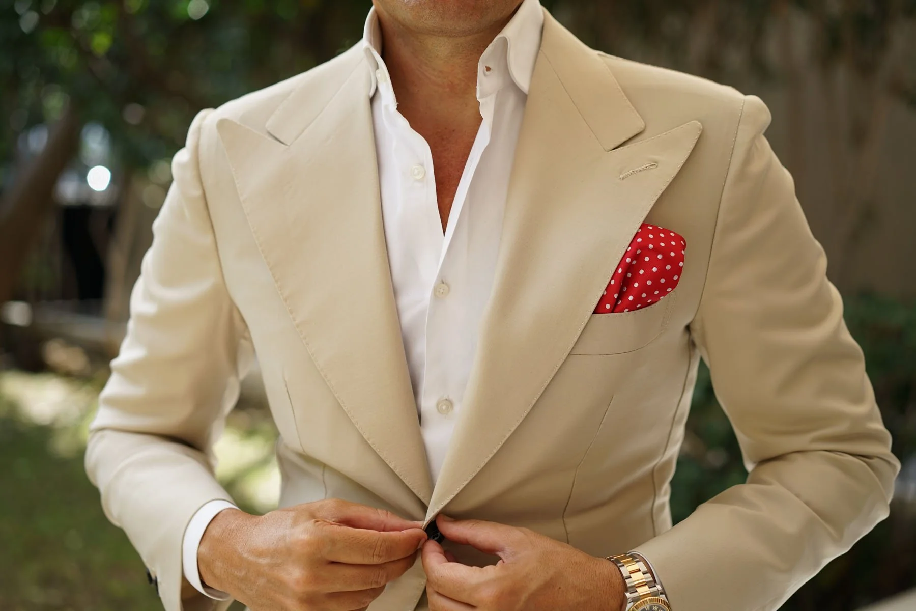 Royal Red Polka Dots Pocket Square - Image 9