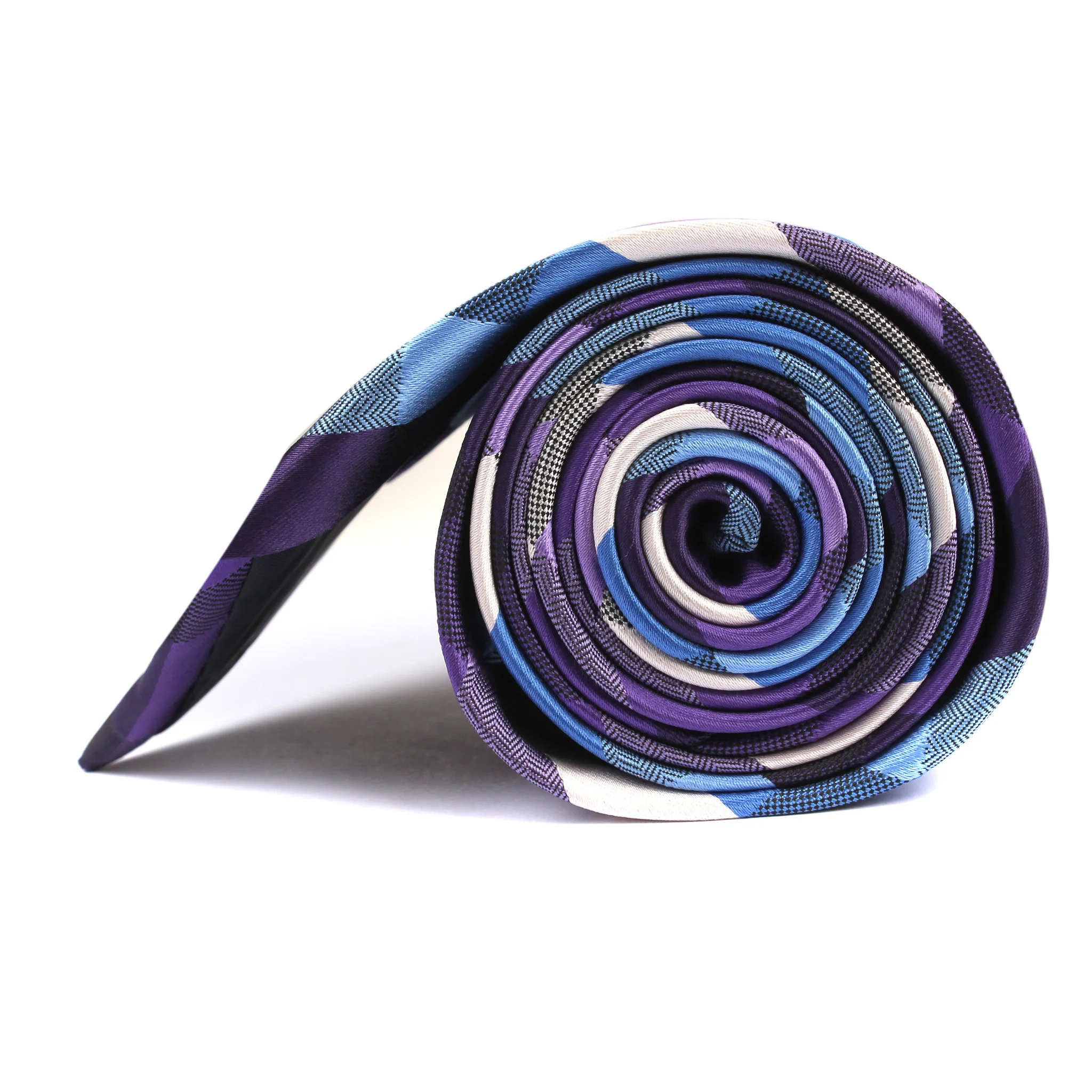 Royal Violet Checkered Necktie - Image 4