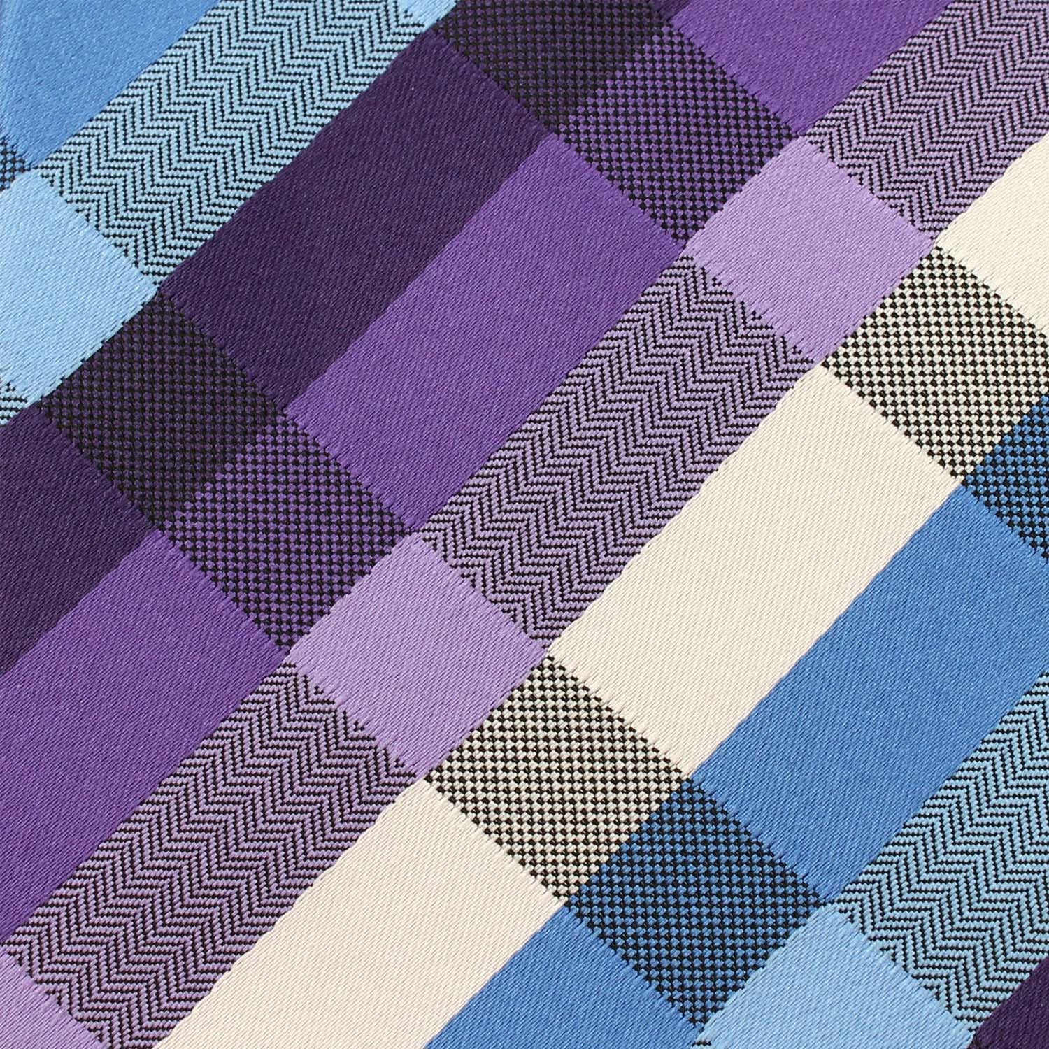 Royal Violet Checkered Self Tie Bow Tie - Image 3