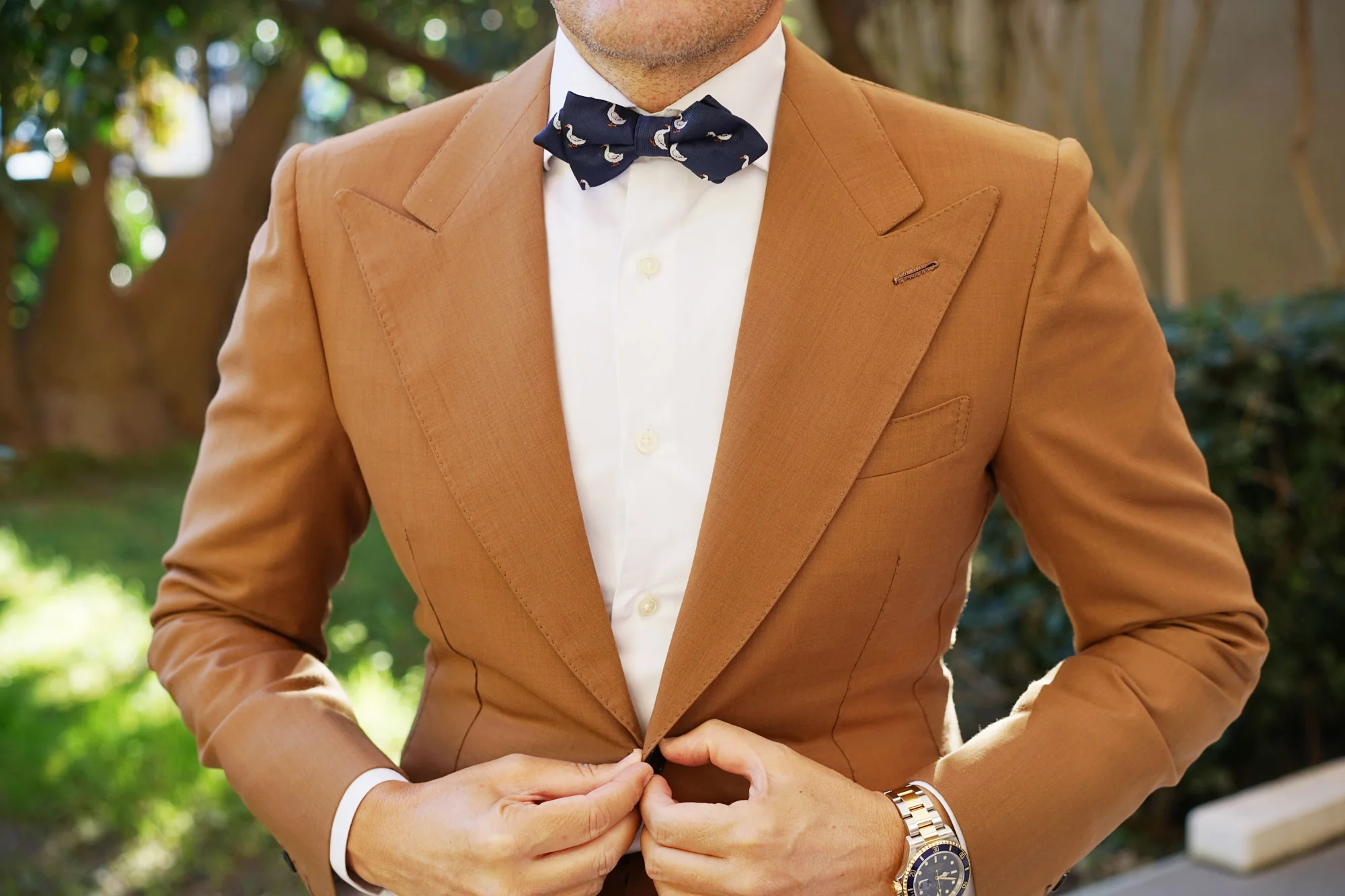 Russian White Goose Diamond Bow Tie - Image 3