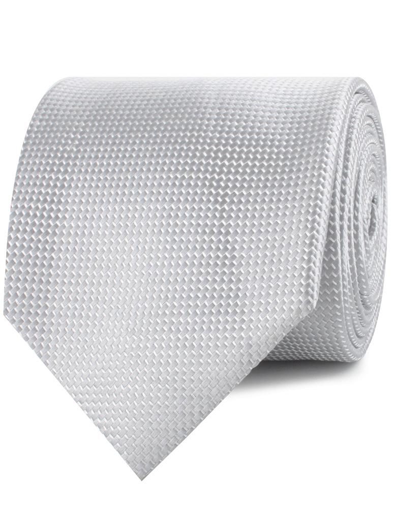 Rustic Light Gray Oxford Weave Necktie - Image 2