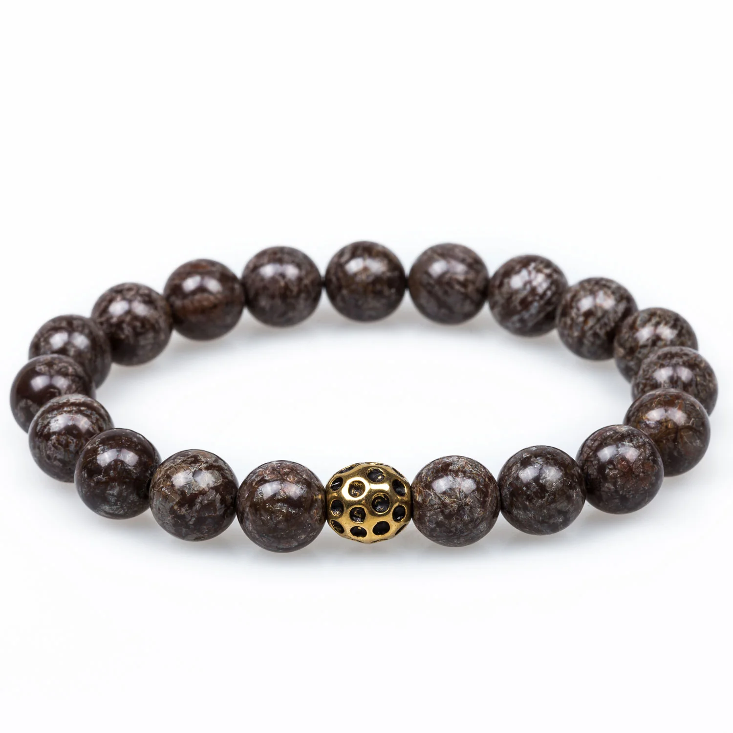 Sabretooth Brown Charcoal Rutile Golden Lava Bracelet