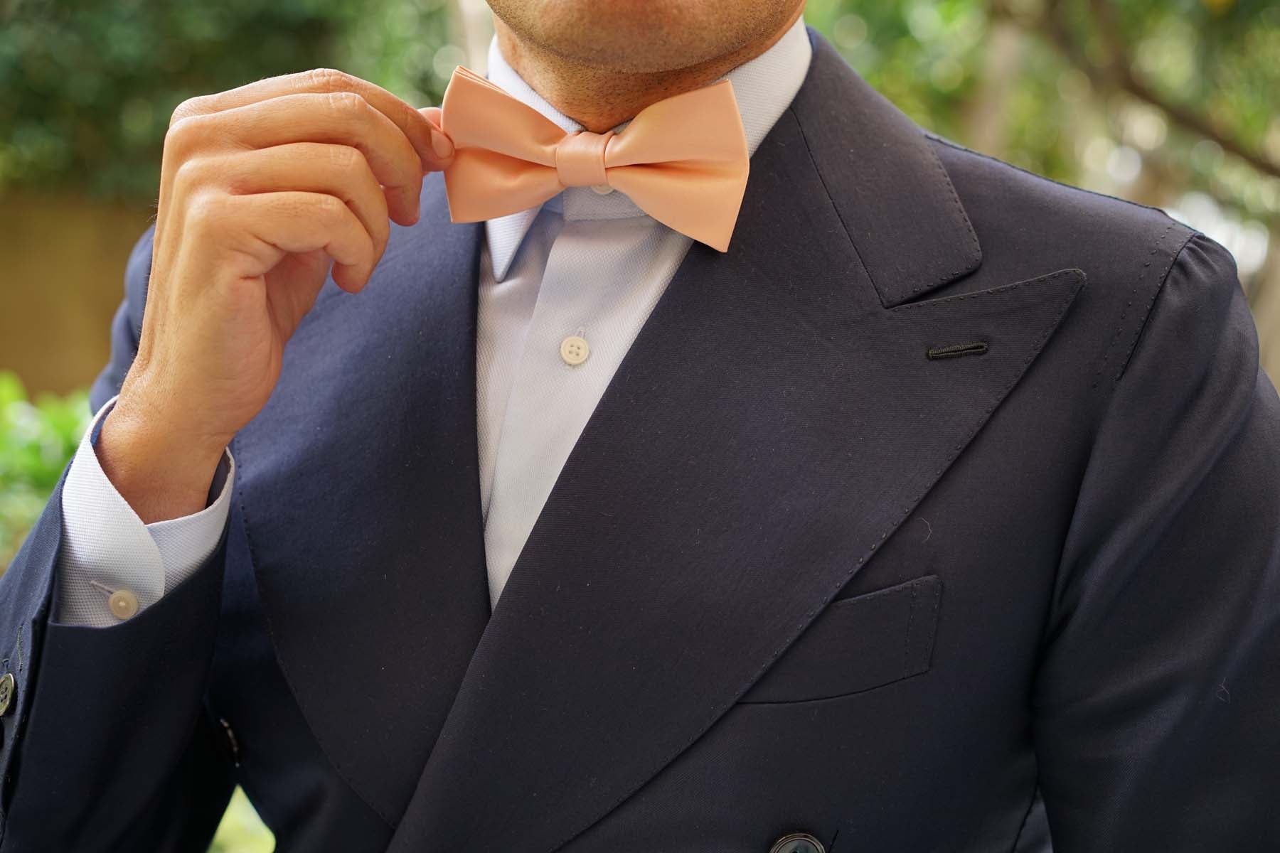 Salmon Satin Bow Tie - Image 5