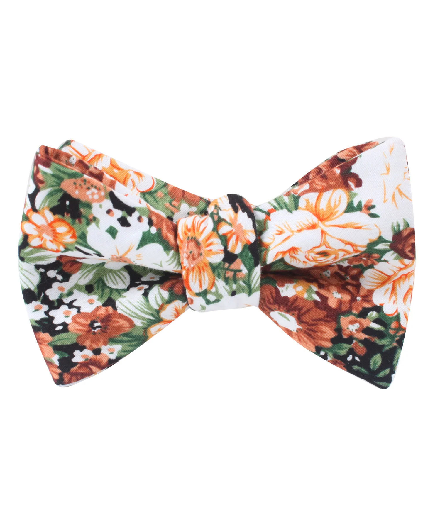 San Pietro Orange Floral Self Bow Tie - Image 2