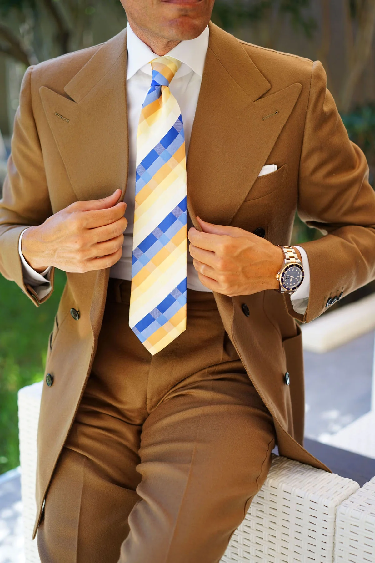 Sandy Checkered Necktie - Image 10