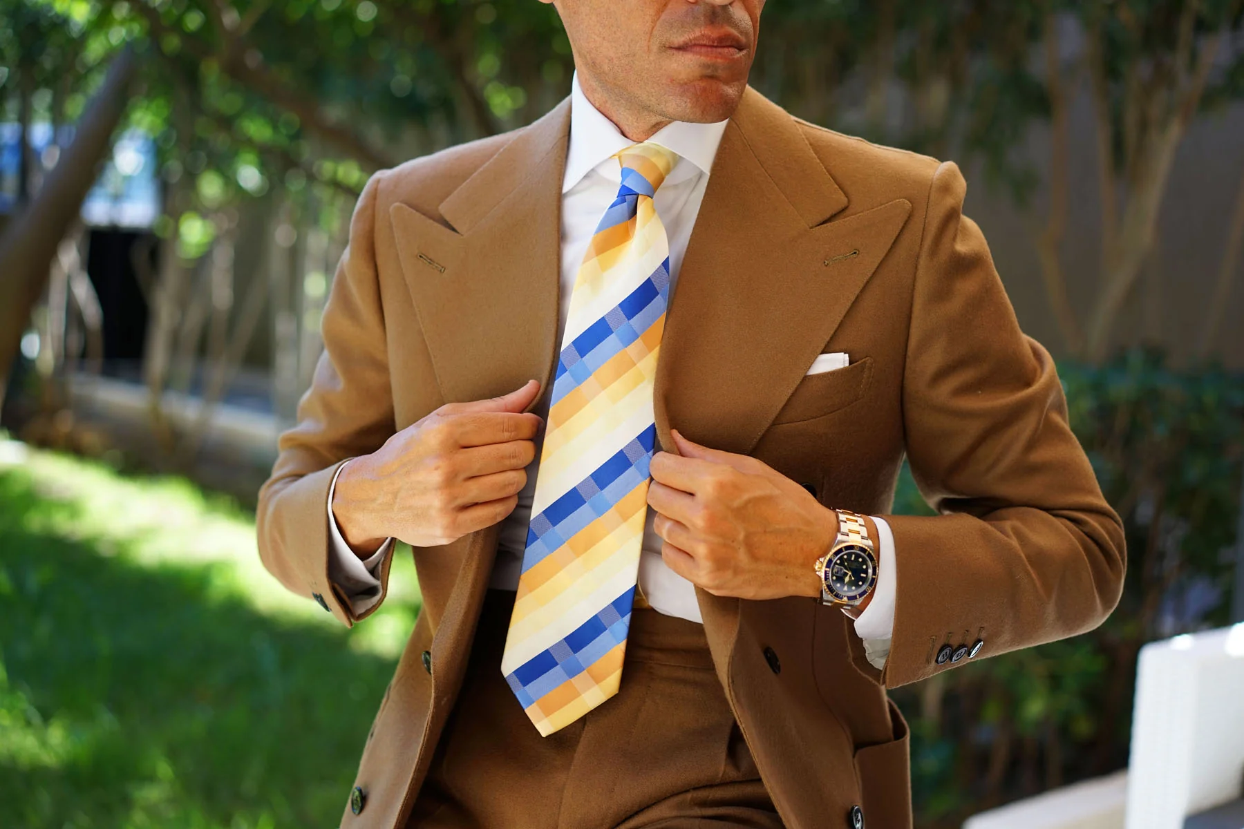 Sandy Checkered Necktie - Image 6