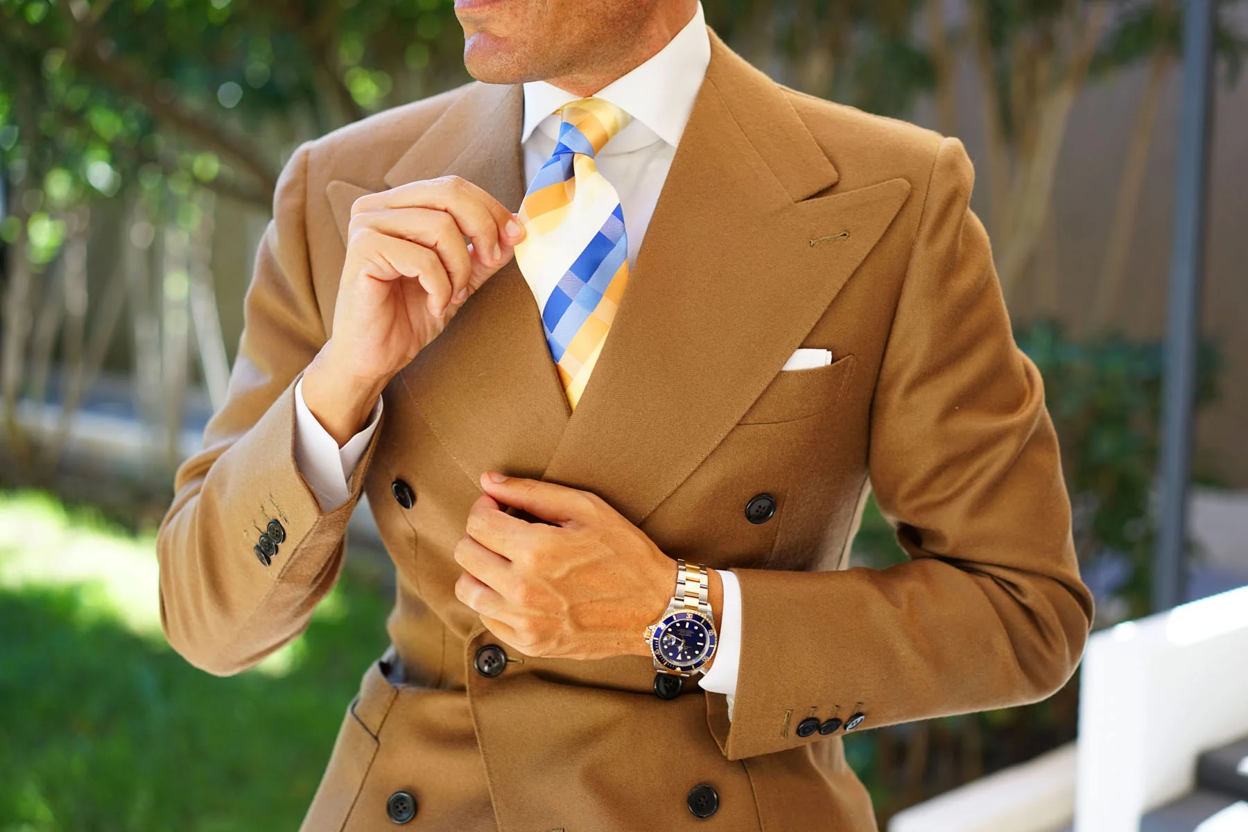 Sandy Checkered Necktie - Image 8
