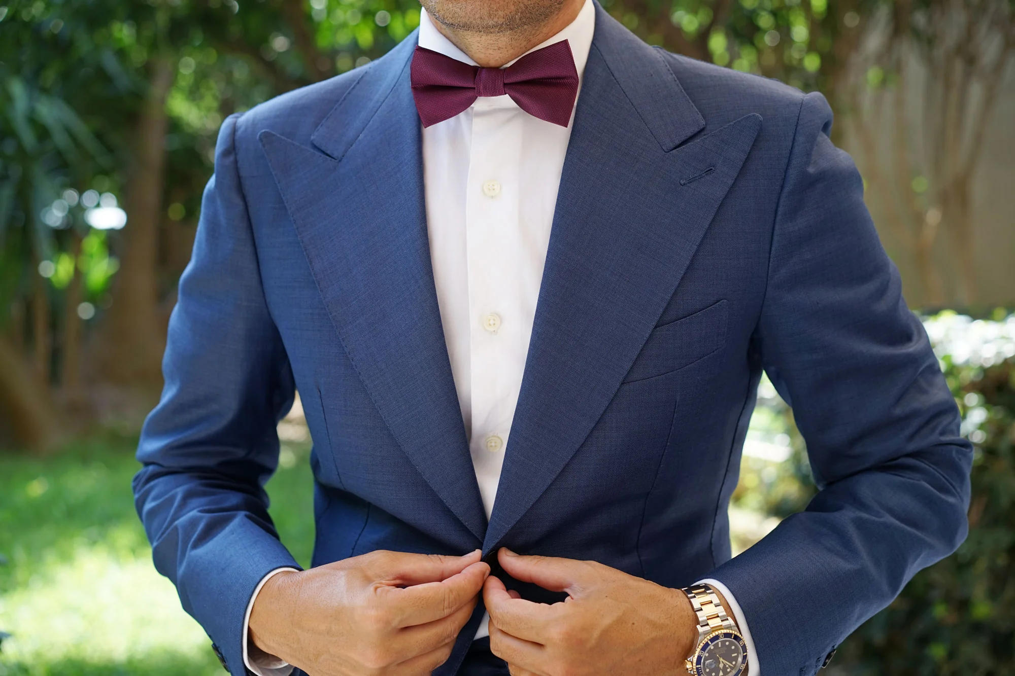Sangria Purple Weave Bow Tie - Image 3