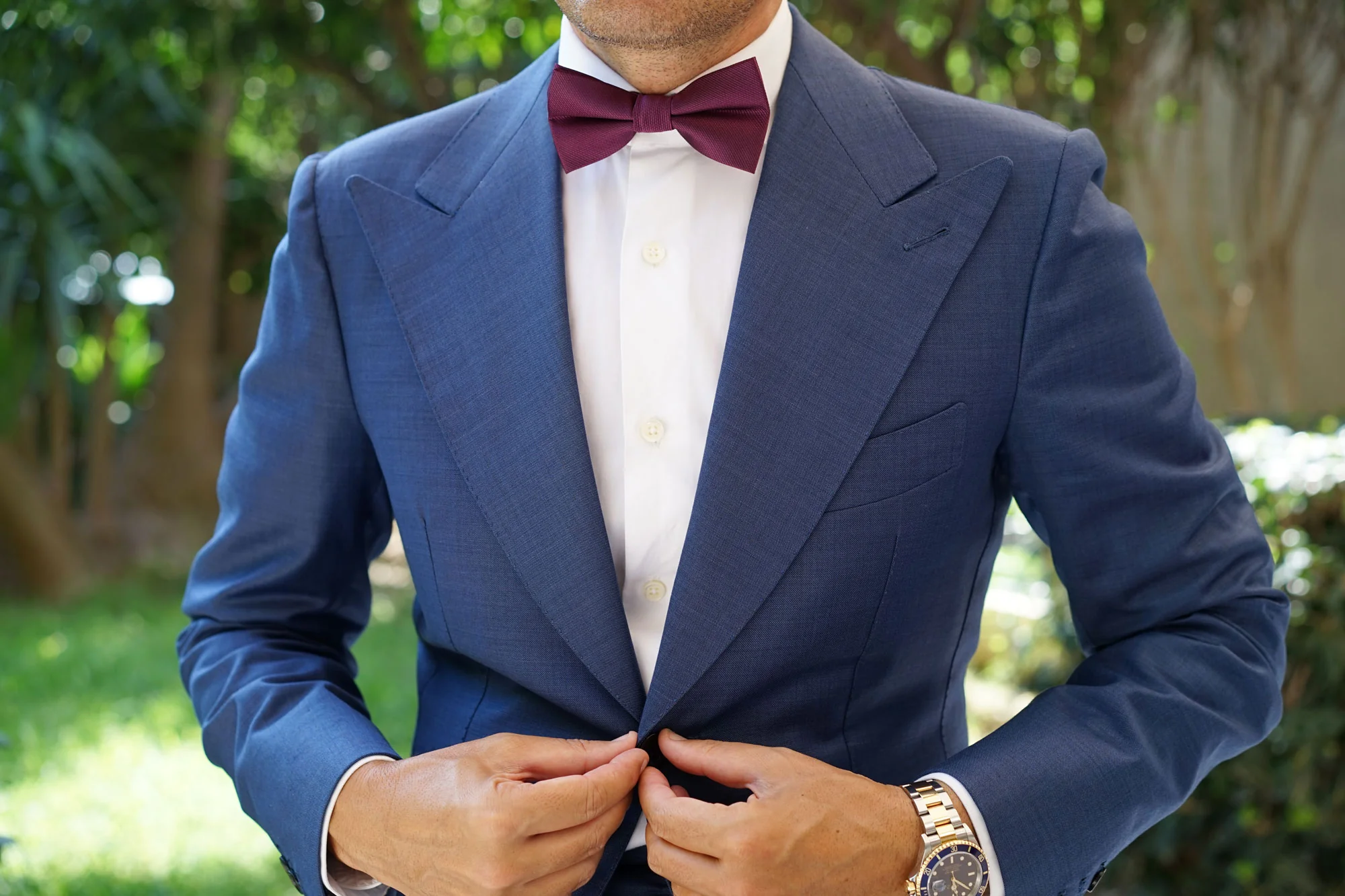 Sangria Purple Weave Bow Tie - Image 5