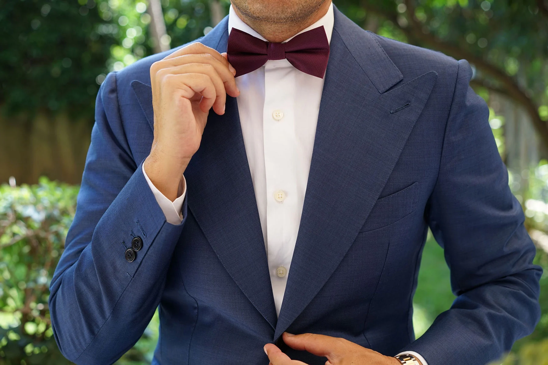 Sangria Purple Weave Bow Tie - Image 6