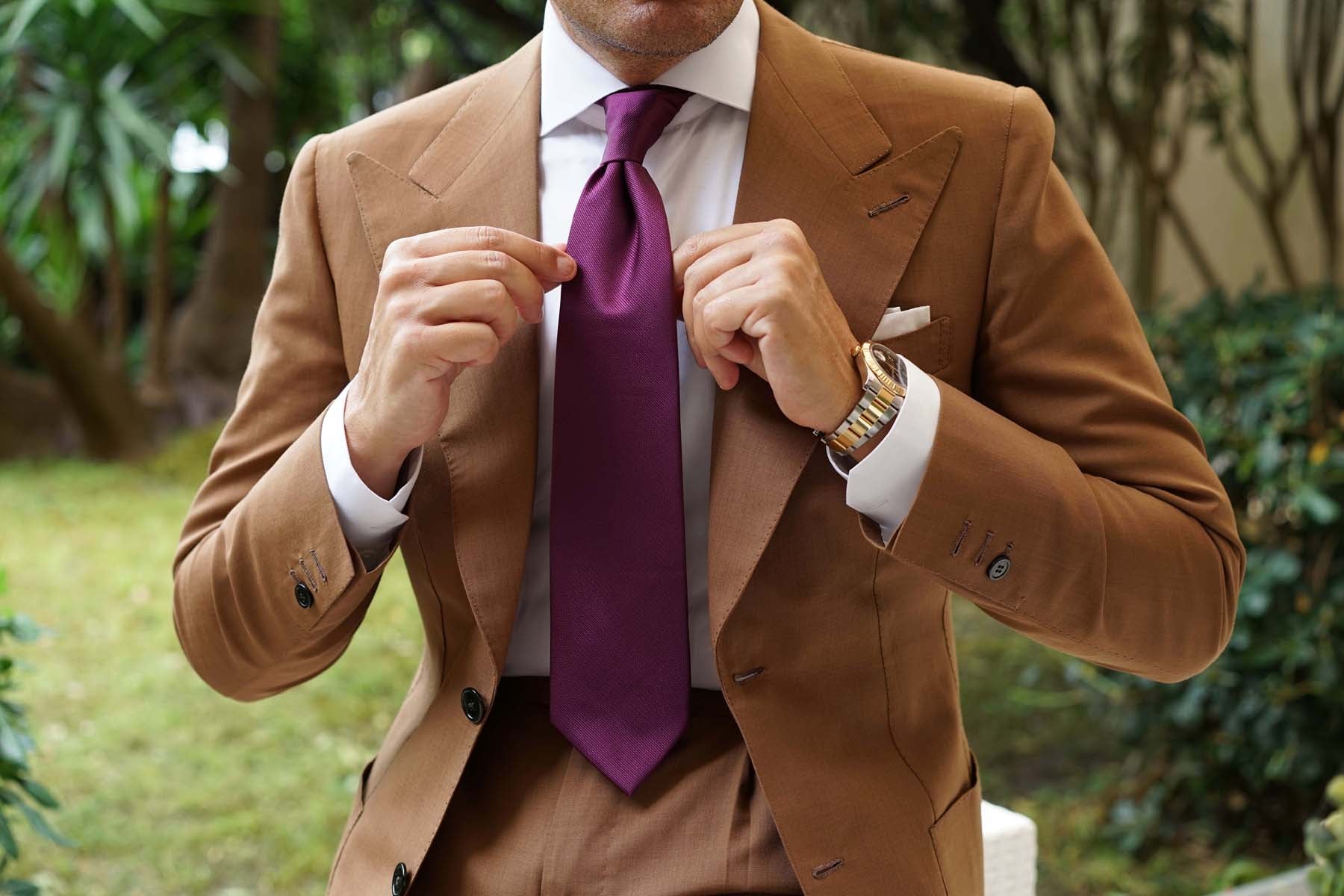 Sangria Purple Weave Necktie - Image 6