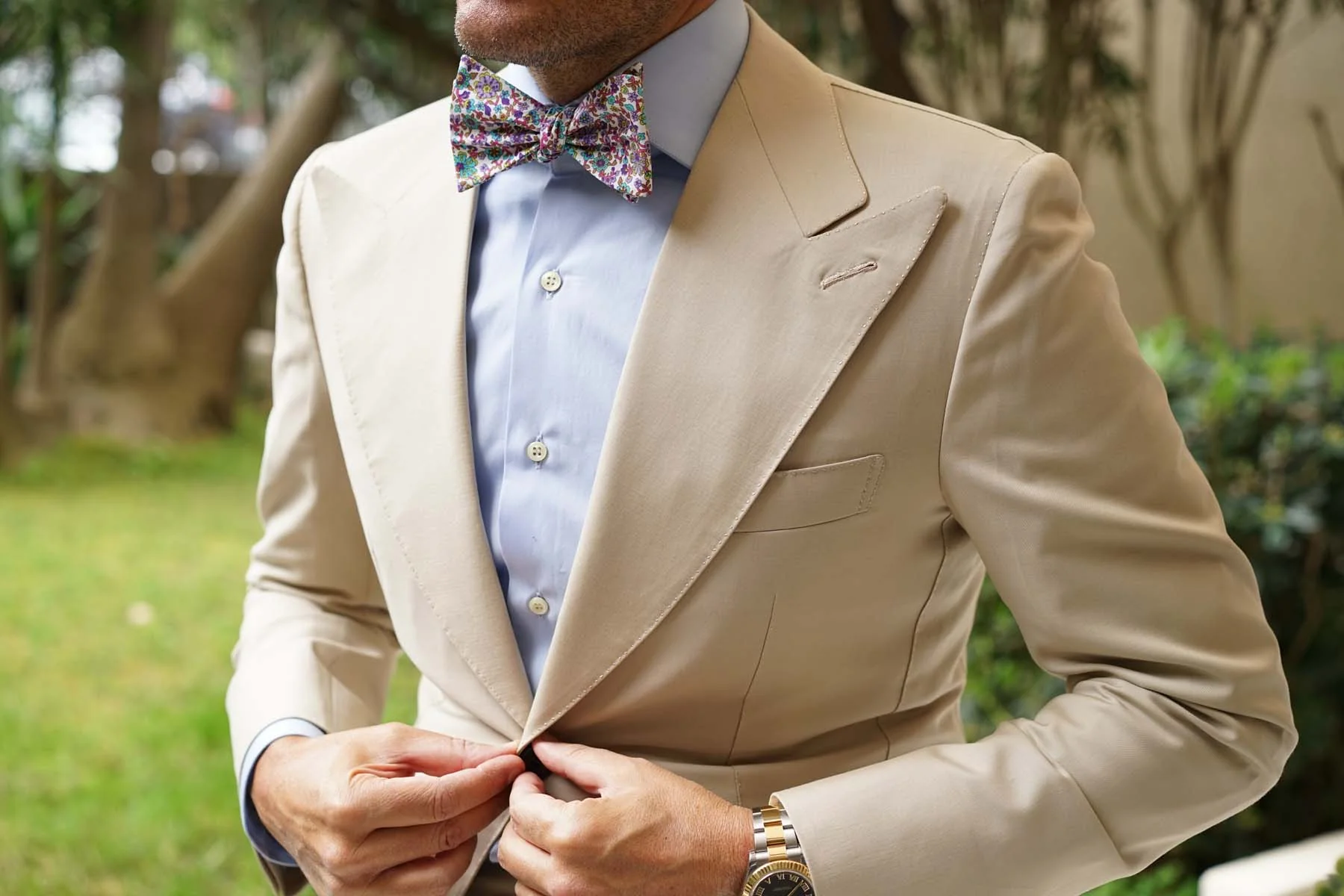 Sant Apollinare Floral Self Bow Tie - Image 4