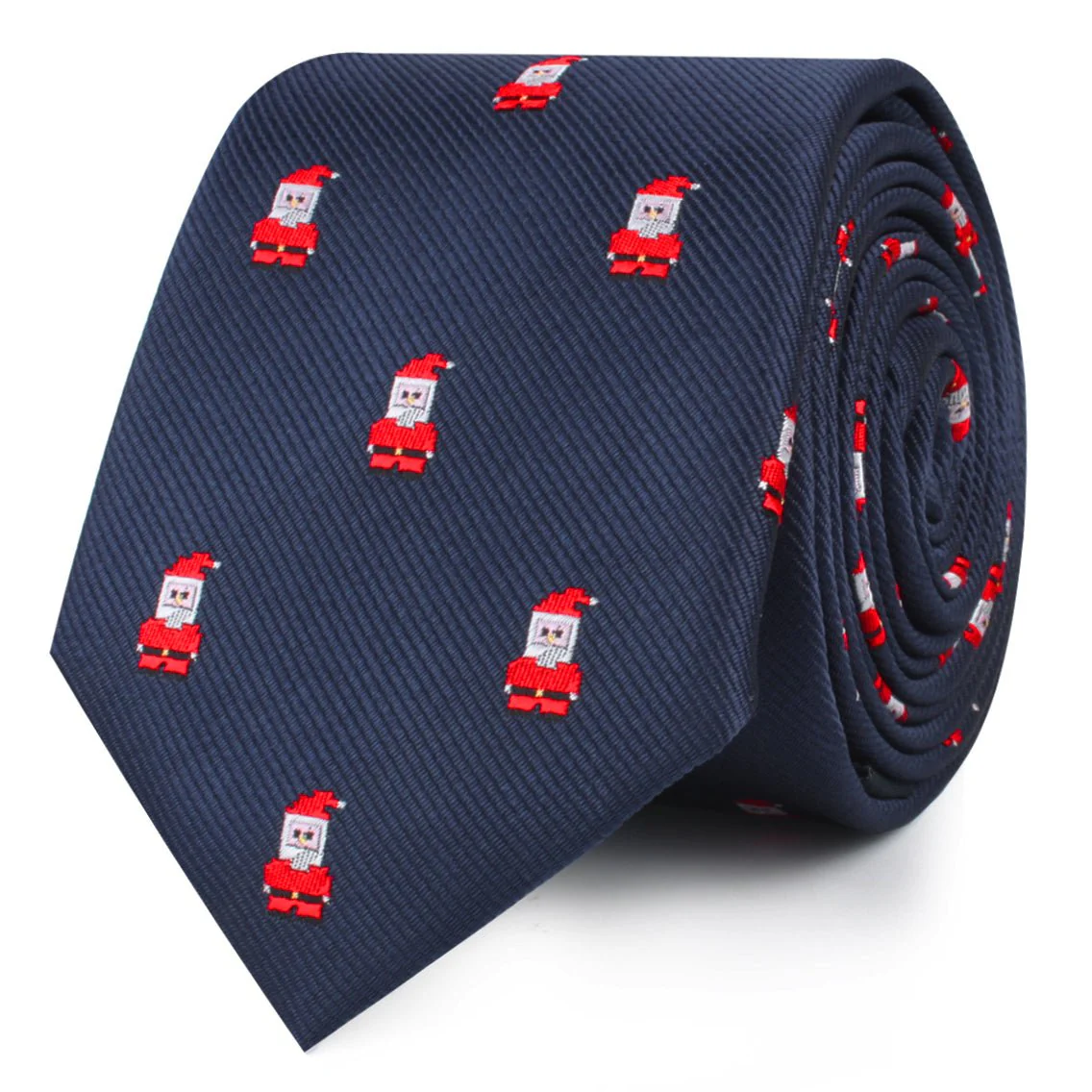 Santa Claus Pixel Christmas Skinny Tie - Image 2
