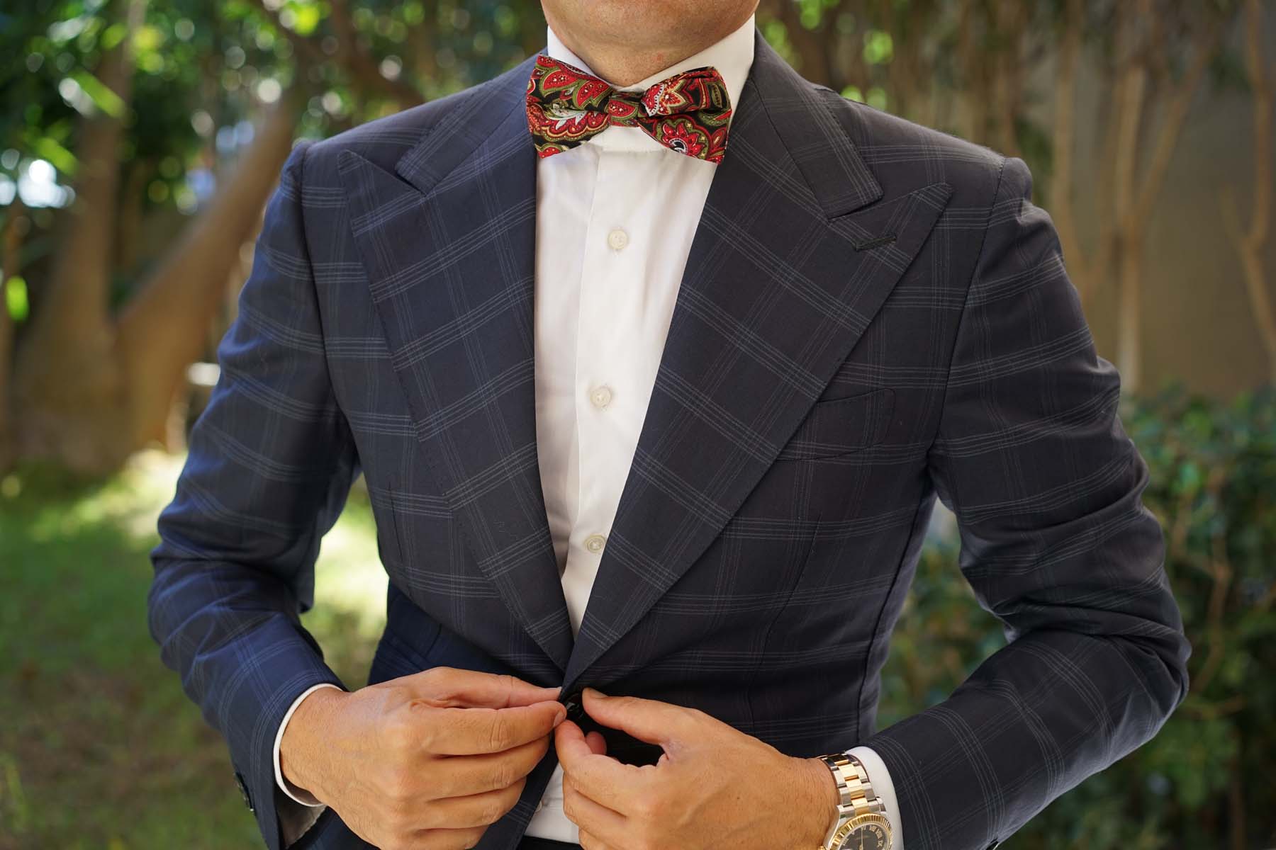 Sao Paulo Paisley Red Bow Tie - Image 6