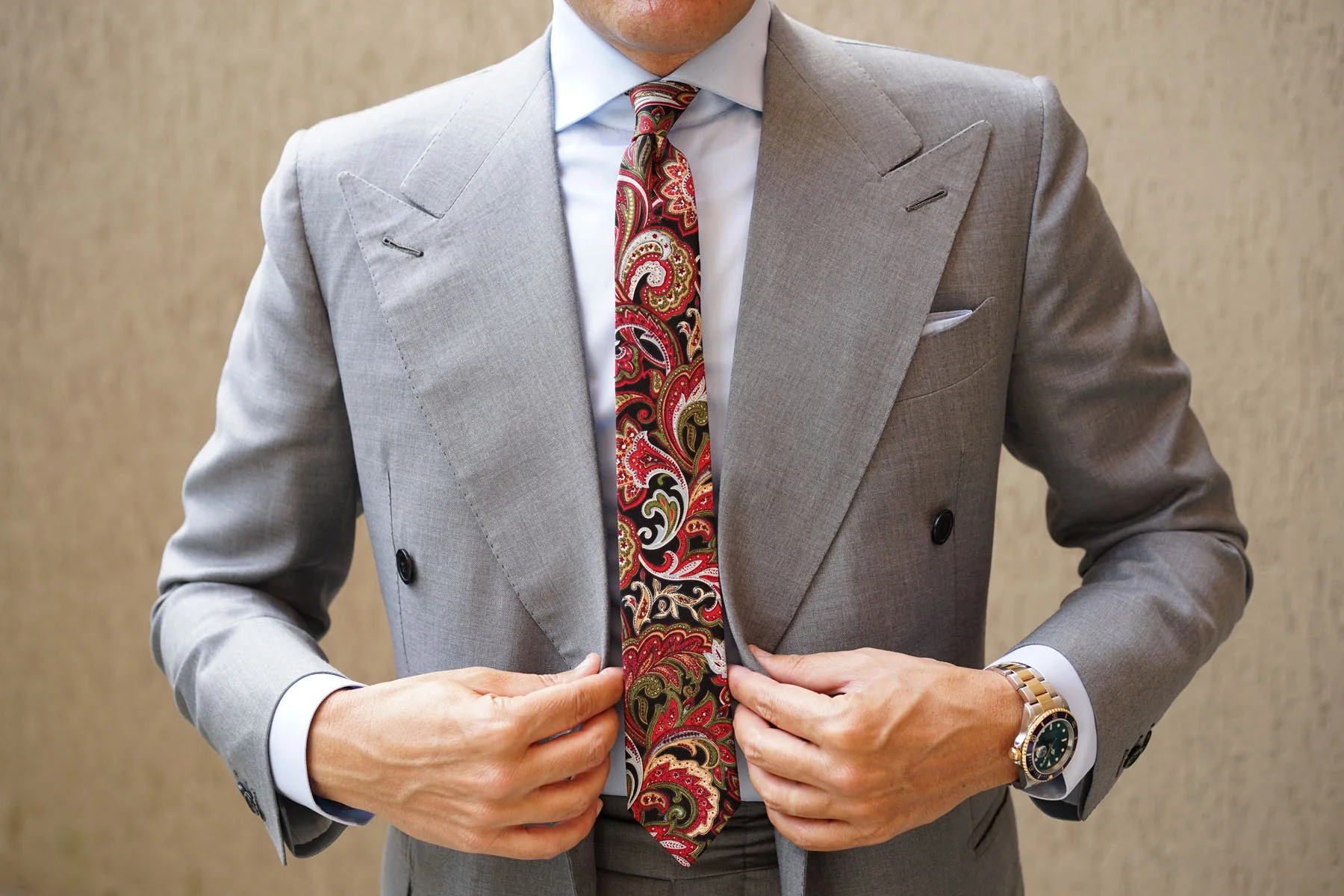 Sao Paulo Paisley Red Skinny Tie - Image 6