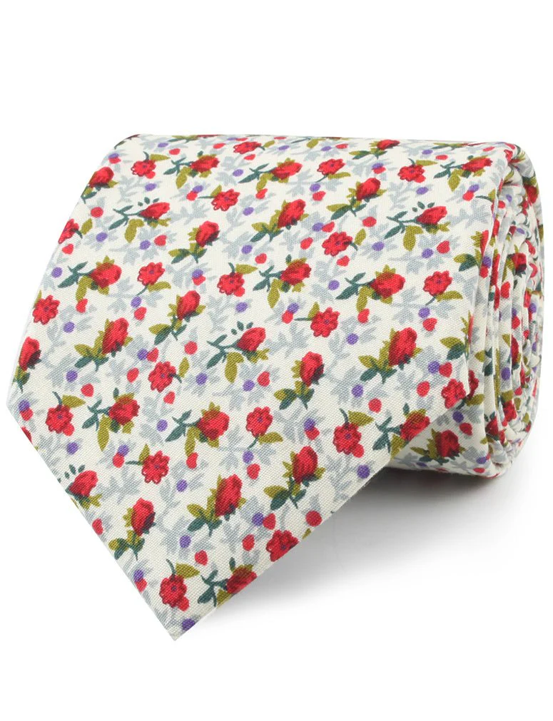 Scarlet Pimpernel Rose Necktie - Image 2