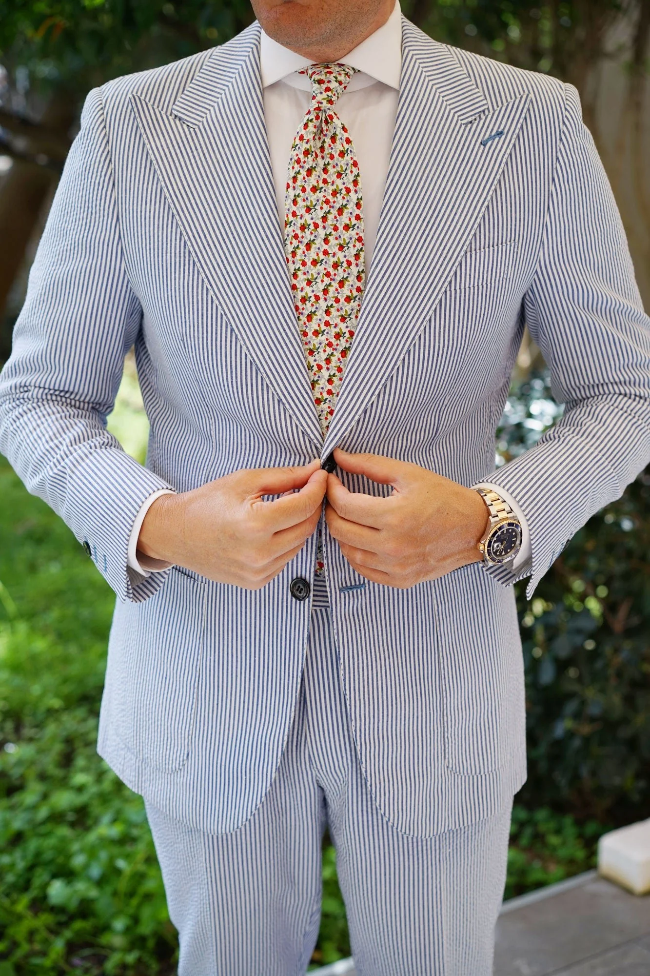 Scarlet Pimpernel Rose Necktie - Image 7