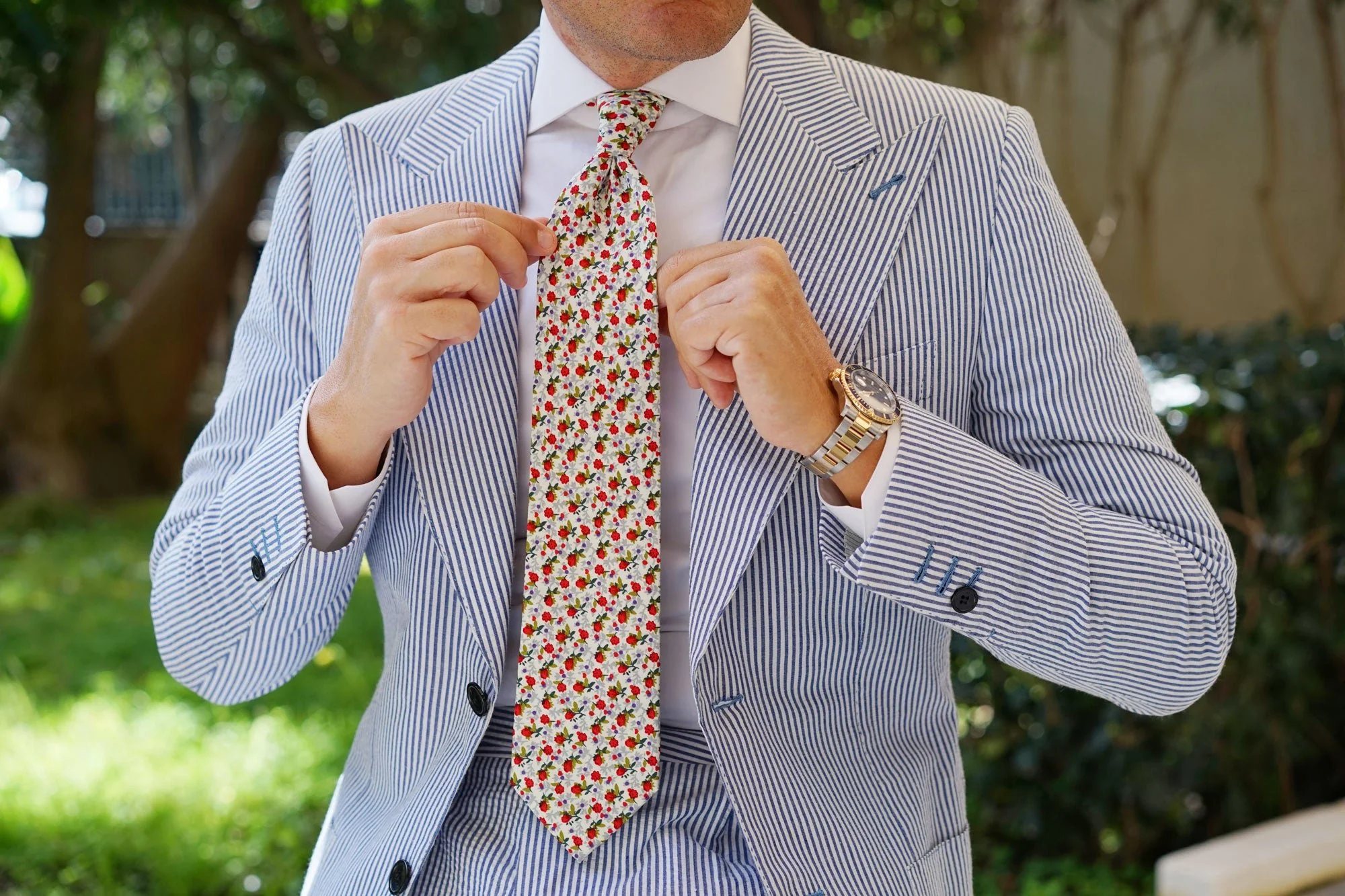 Scarlet Pimpernel Rose Necktie - Image 8