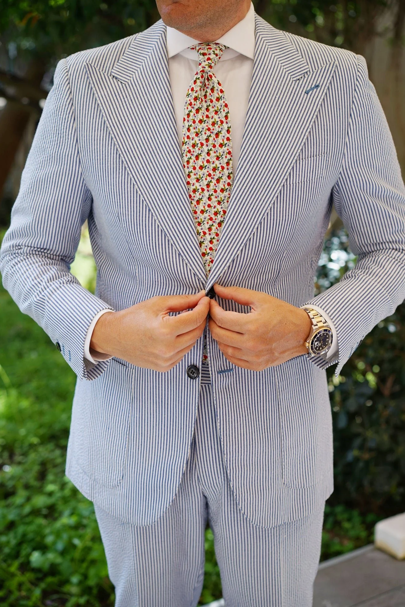 Scarlet Pimpernel Rose Necktie - Image 9