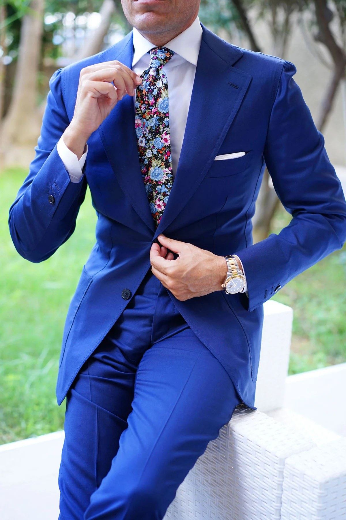 Scoglio D'Africa Violet Floral Tie - Image 5