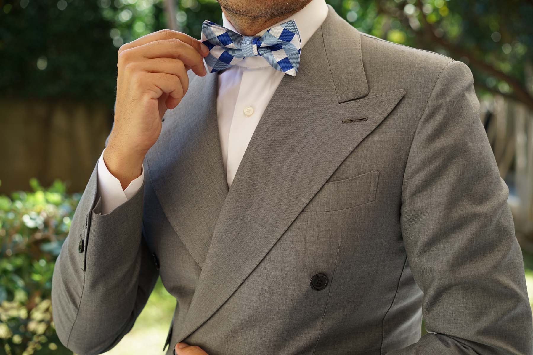Sea and Light Blue White Checkered - Bow Tie - Image 8