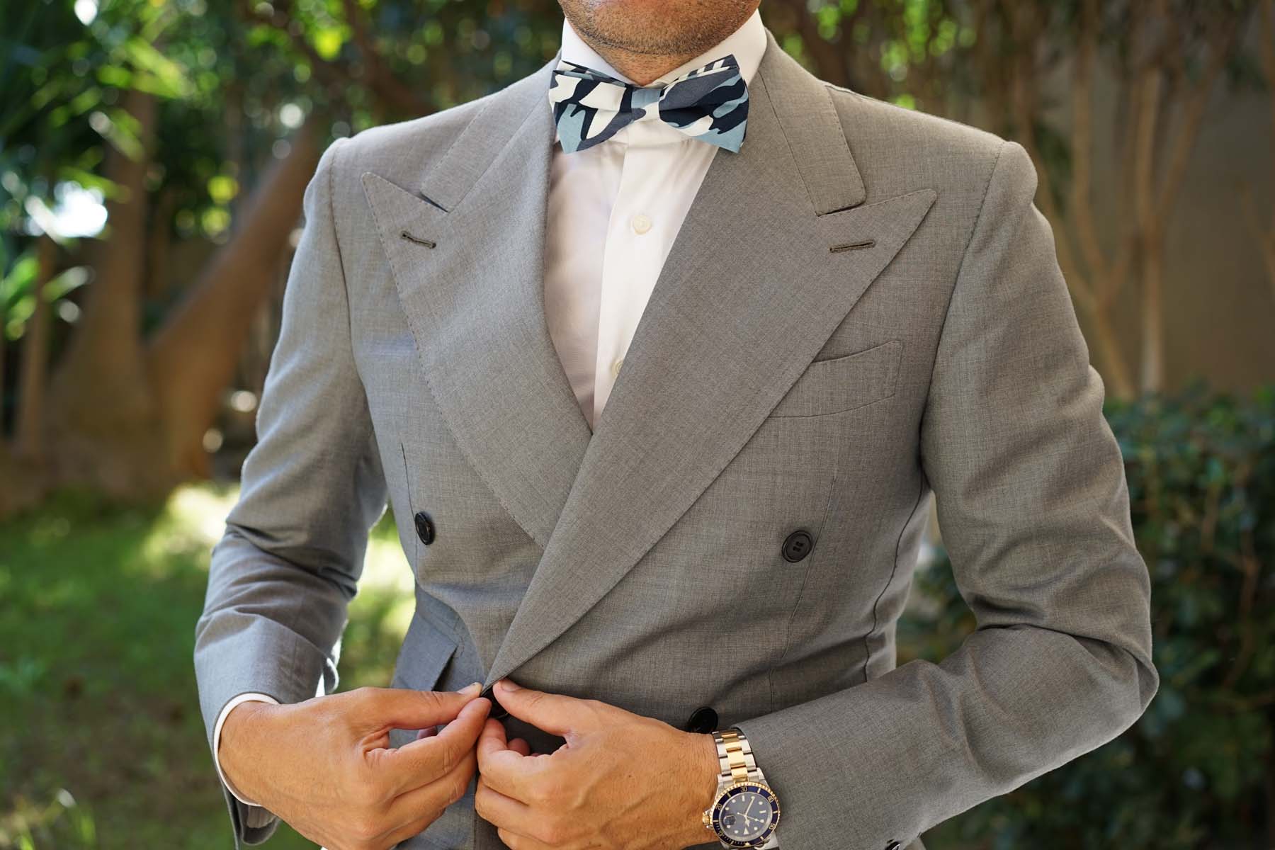 Sea Blue Camo Bow Tie - Image 6