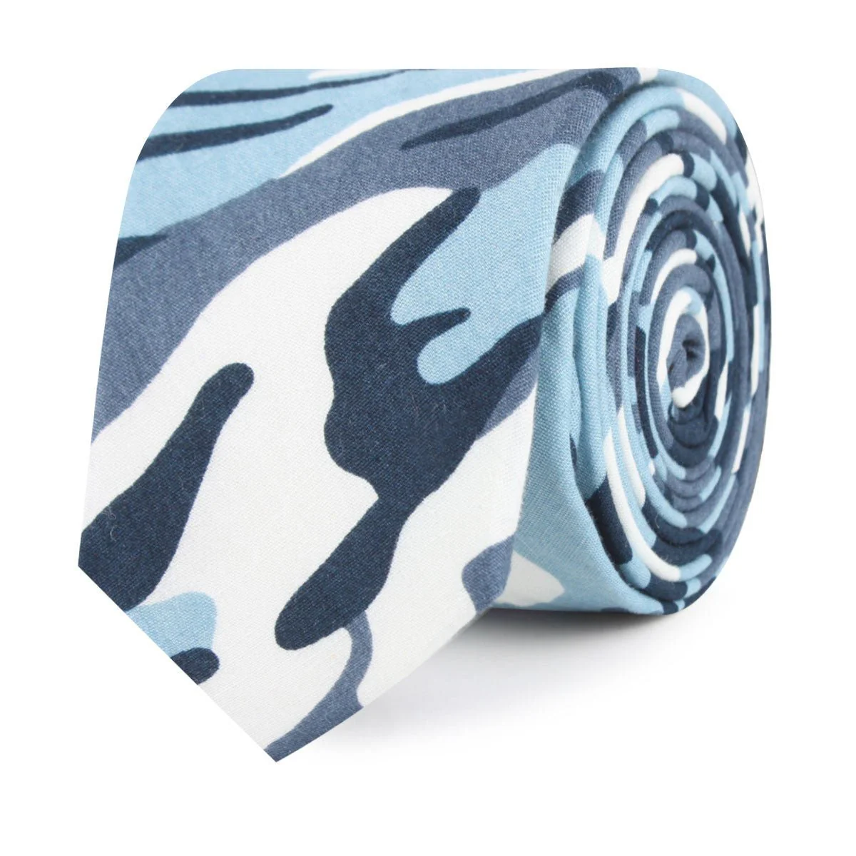 Sea Blue Camo Skinny Tie - Image 2
