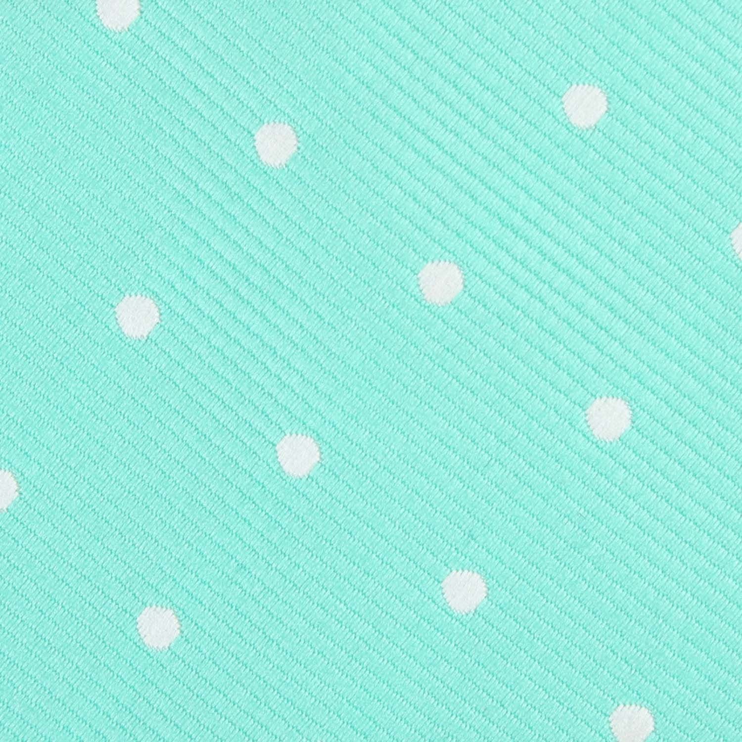 Seafoam Green with White Polka Dots Skinny Tie - Image 4