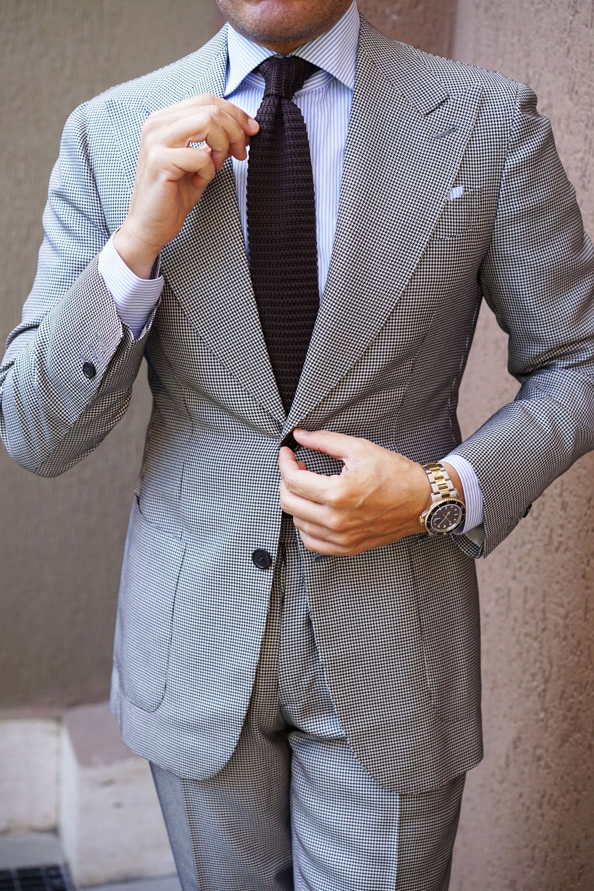Seal Brown Knitted Tie - Image 10