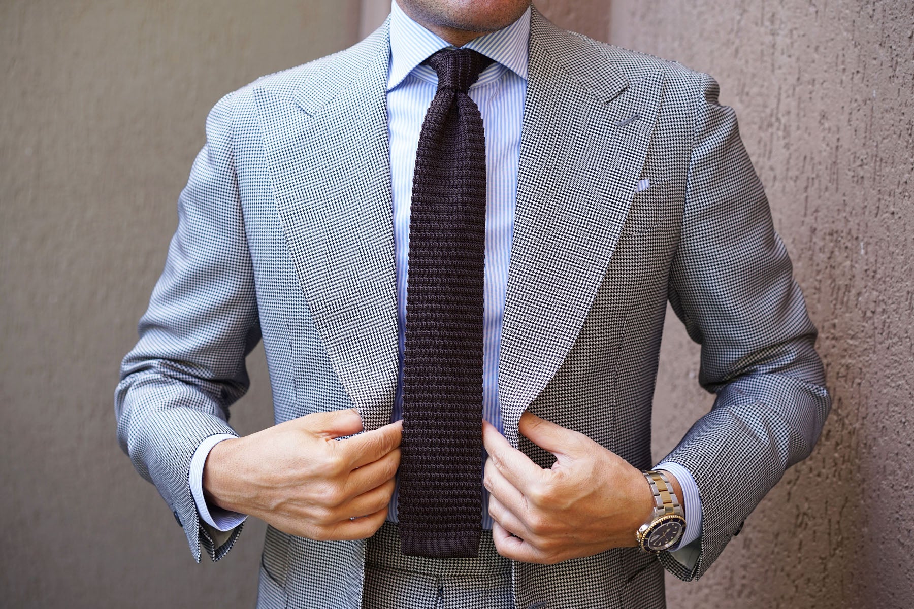 Seal Brown Knitted Tie - Image 11